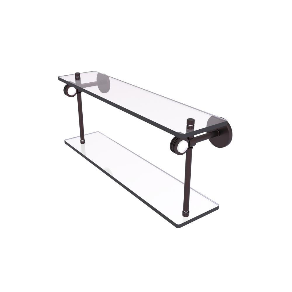Allied Brass CV-2D-16-ABZ Clearview Antique Bronze 2 -Tier Wall mount Bathroom Shelf ( 16-in x 9.2-in x 5-in )