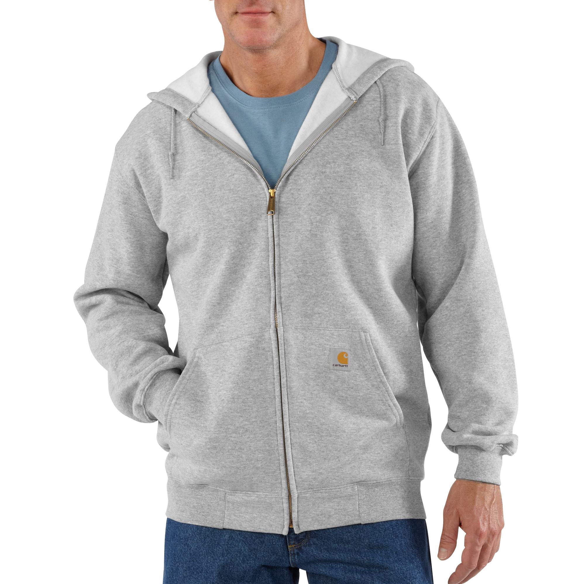 Carhartt K122-HGYSREG Men's Gray Fleece Long sleeve Solid Sweatshirt ( Small )