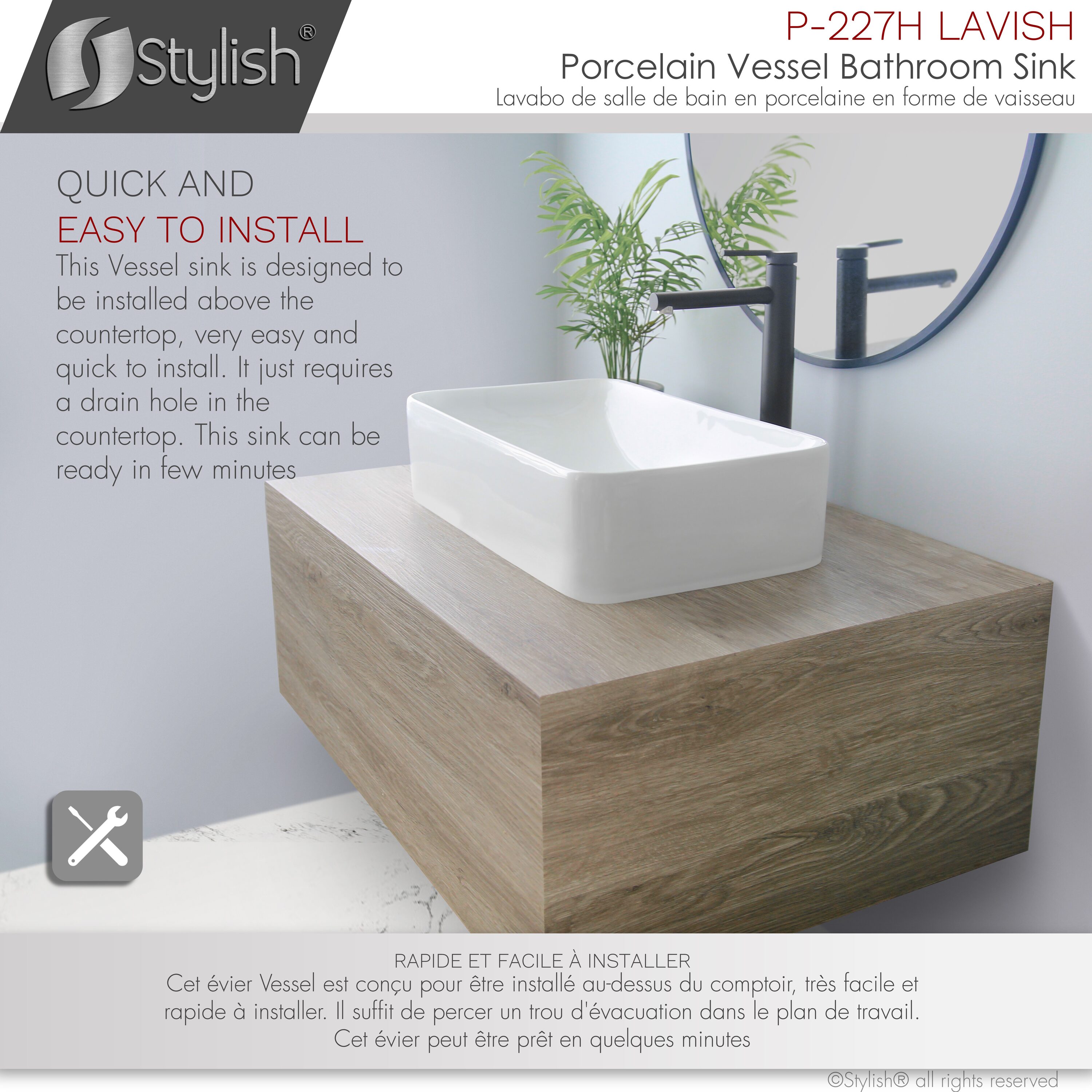 Stylish P-227H Bath-Sink - View #4