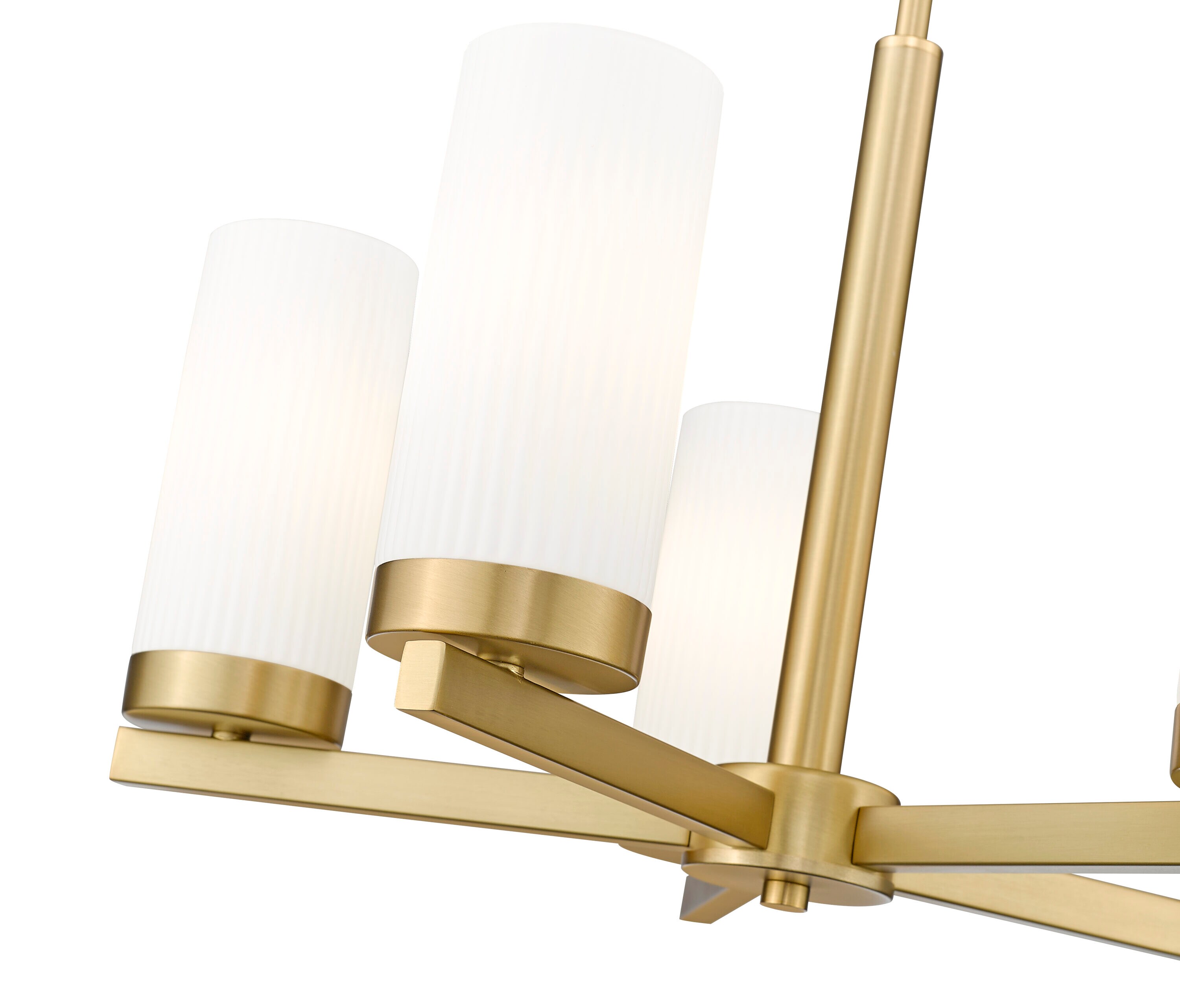 Gold 5-Light Mini Chandelier with Frosted Glass Shades