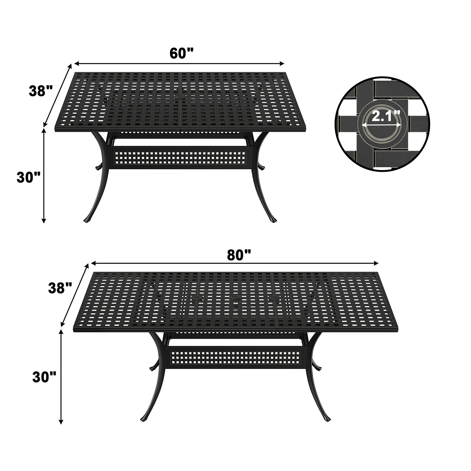 Mondawe MO-LDSS6080DT Patio-Tables - View #5