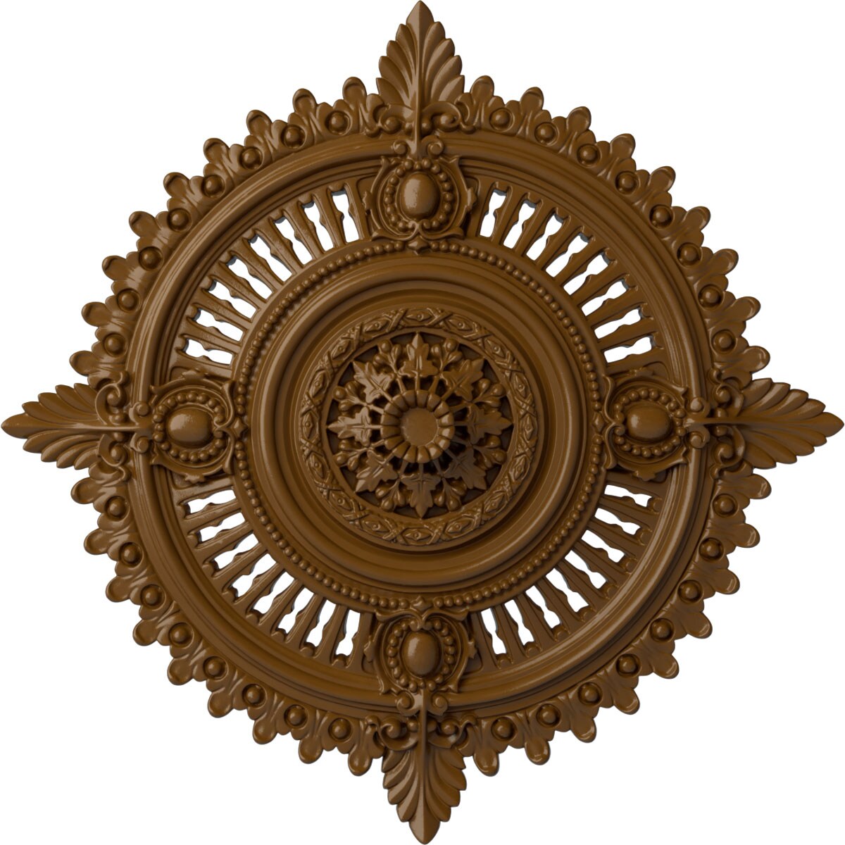 Ekena Millwork CM29HYSTF Haylynn 29.125-in W x 29.125-in L Painted Smokey Topaz Polyurethane Whole Ceiling Medallion