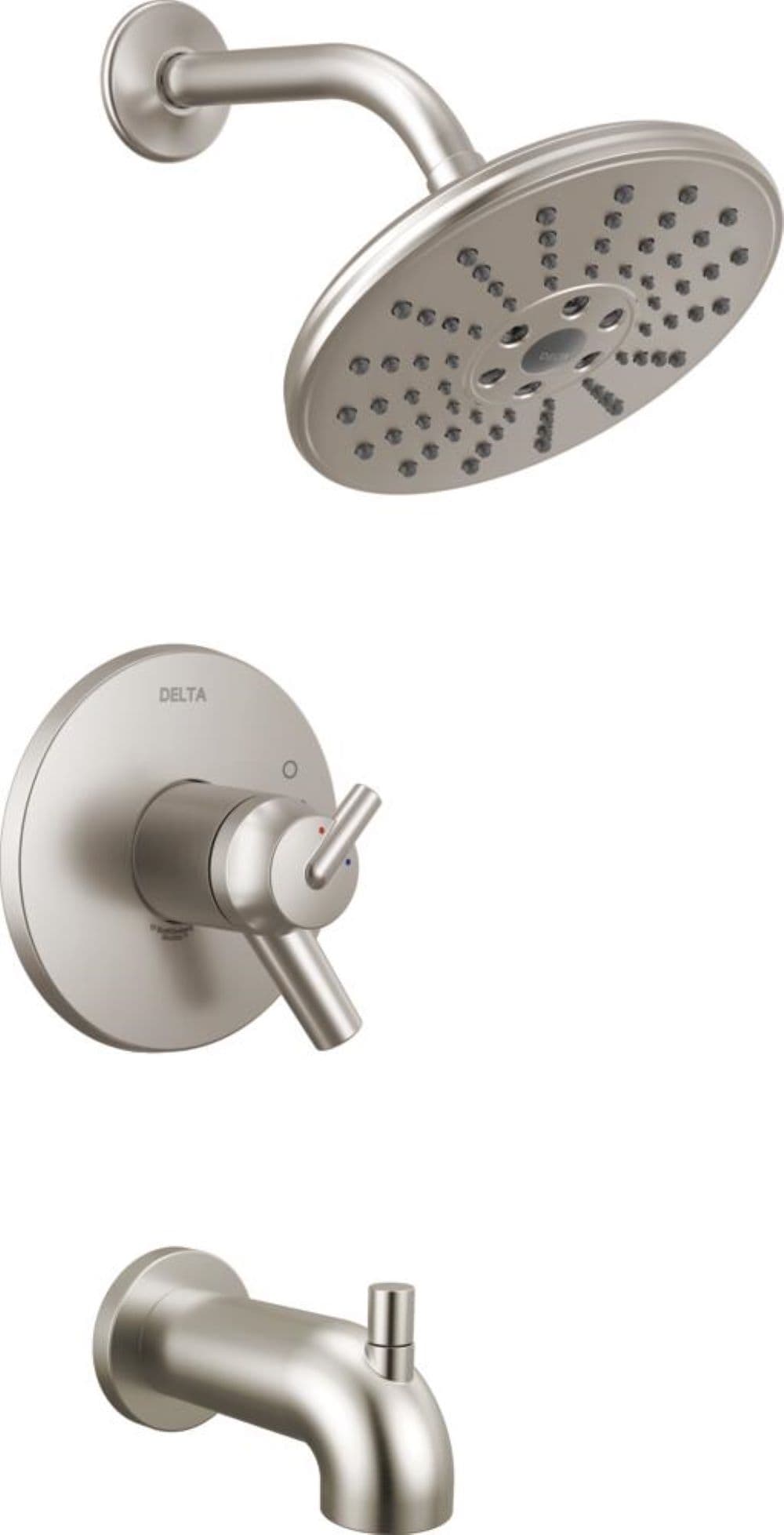 Delta T17T459-SSH2O Trinsic Stainless 2-handle Single function 7.6250-in Round Bathtub and shower Faucet with Valve