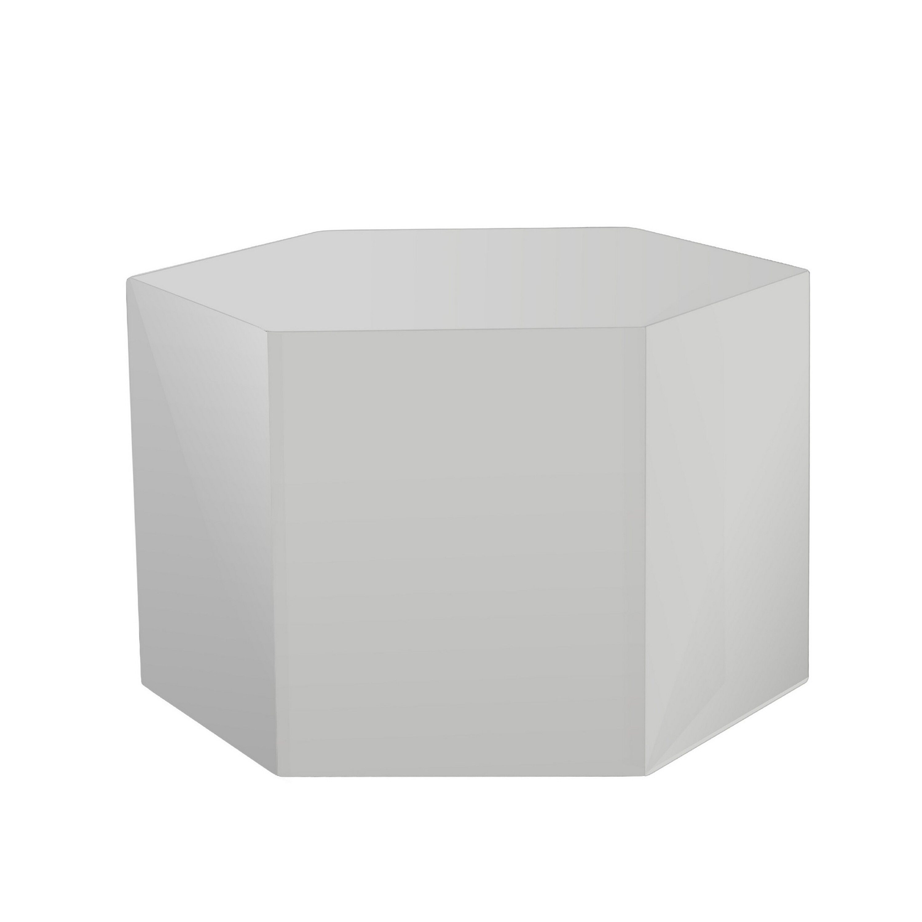Benzara BM279368 14.5-Inches W x 12.5-Inches H Gray Wood Hexagon Modern End Table