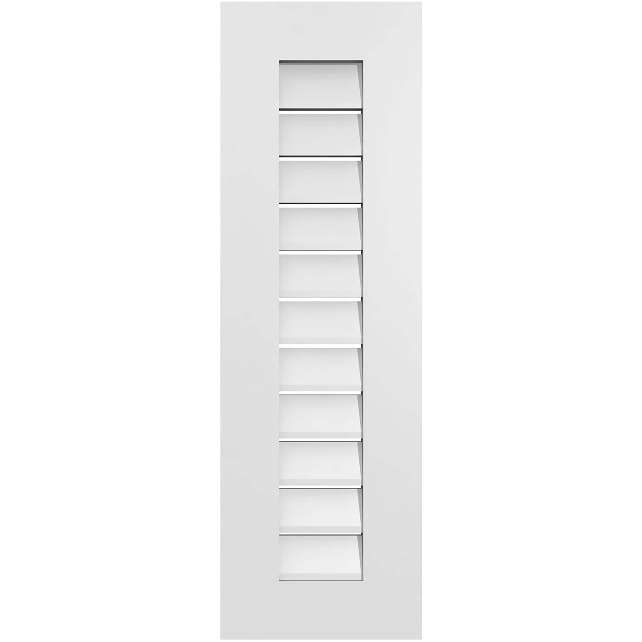 Ekena Millwork GVPVE12X3801SF 12-Inches x 38-Inches Off-white Rectangle PVC Gable Louver Vent