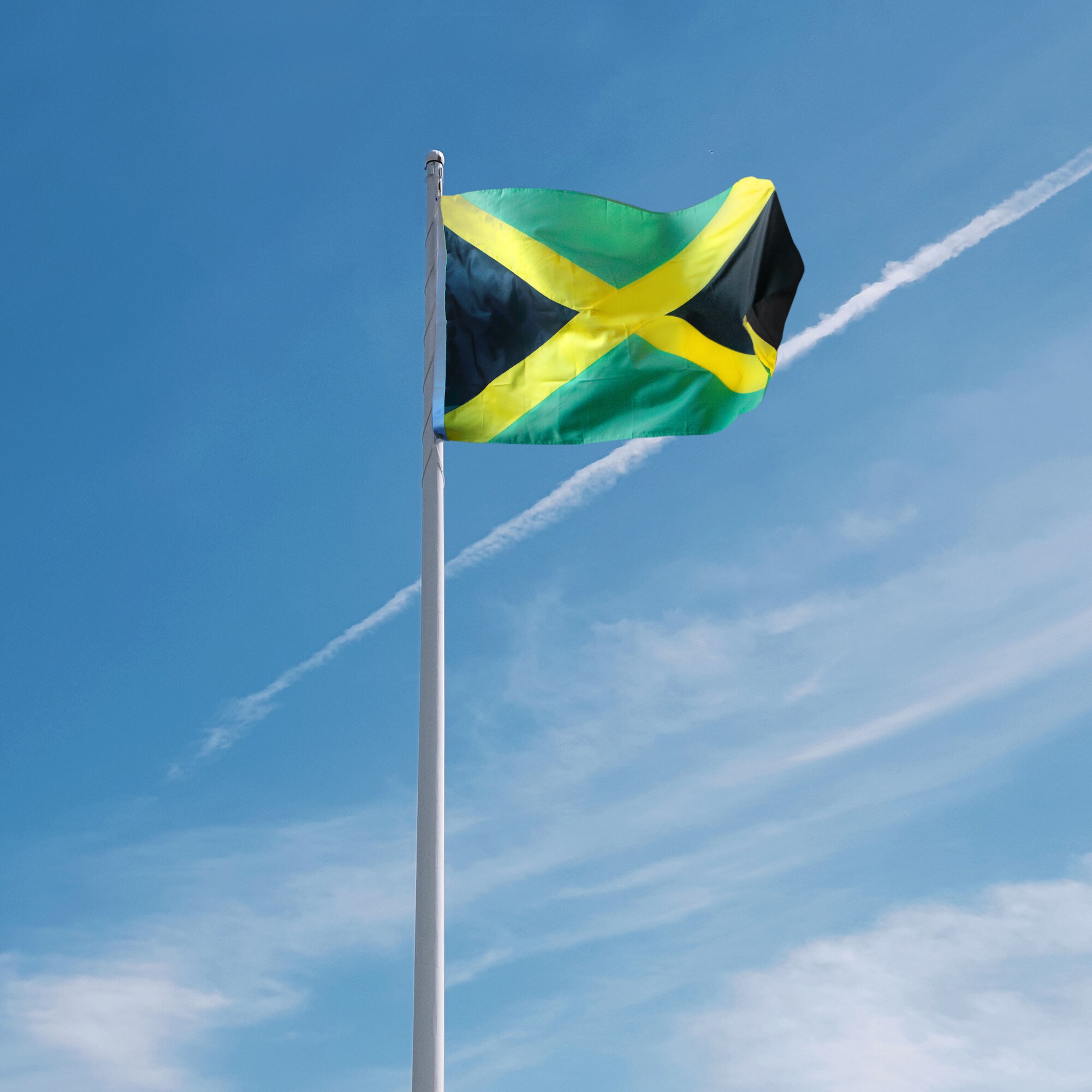 Heavy Duty Nylon 3x5 Ft Jamaican Flag with Embroidered Stripes