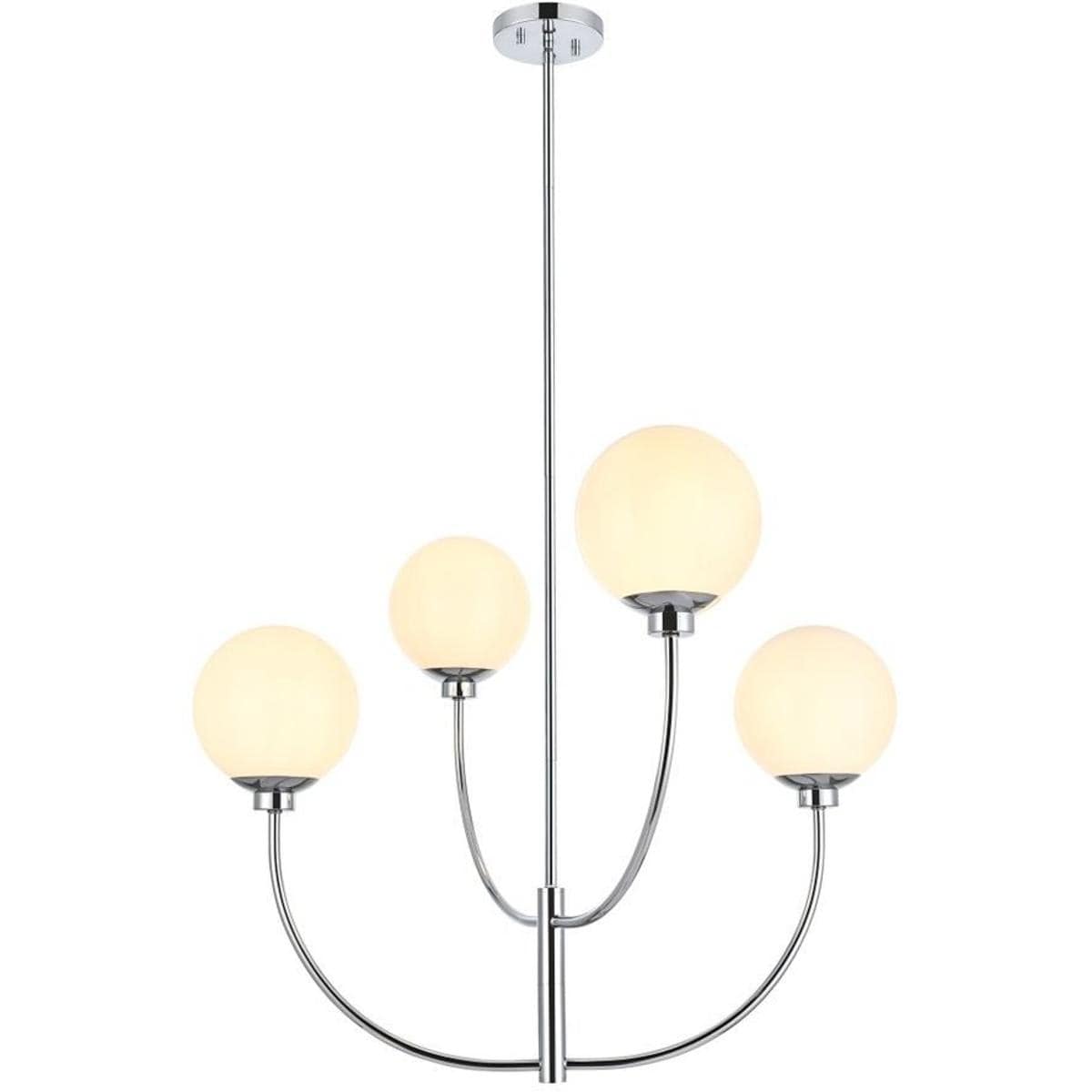 Elegant Lighting 2626912 Living District LD814D30C Nyomi 4 Light 30 inch Chrome Chandelier Ceiling Light