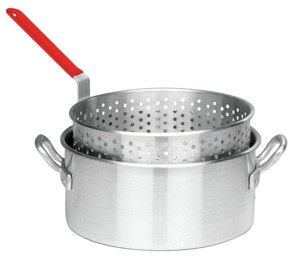 Bayou Classic 10-quart Stainless Steel Lidded Kitchen Deep Frying Pot With  Handles, Fry Perforated Basket, And Thermometer, Silver : Target