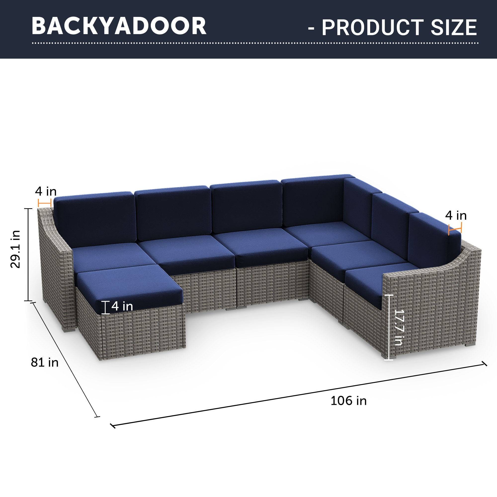  HPO-SF7-GT-WL2 Patio-Sofas-Daybeds - View #2