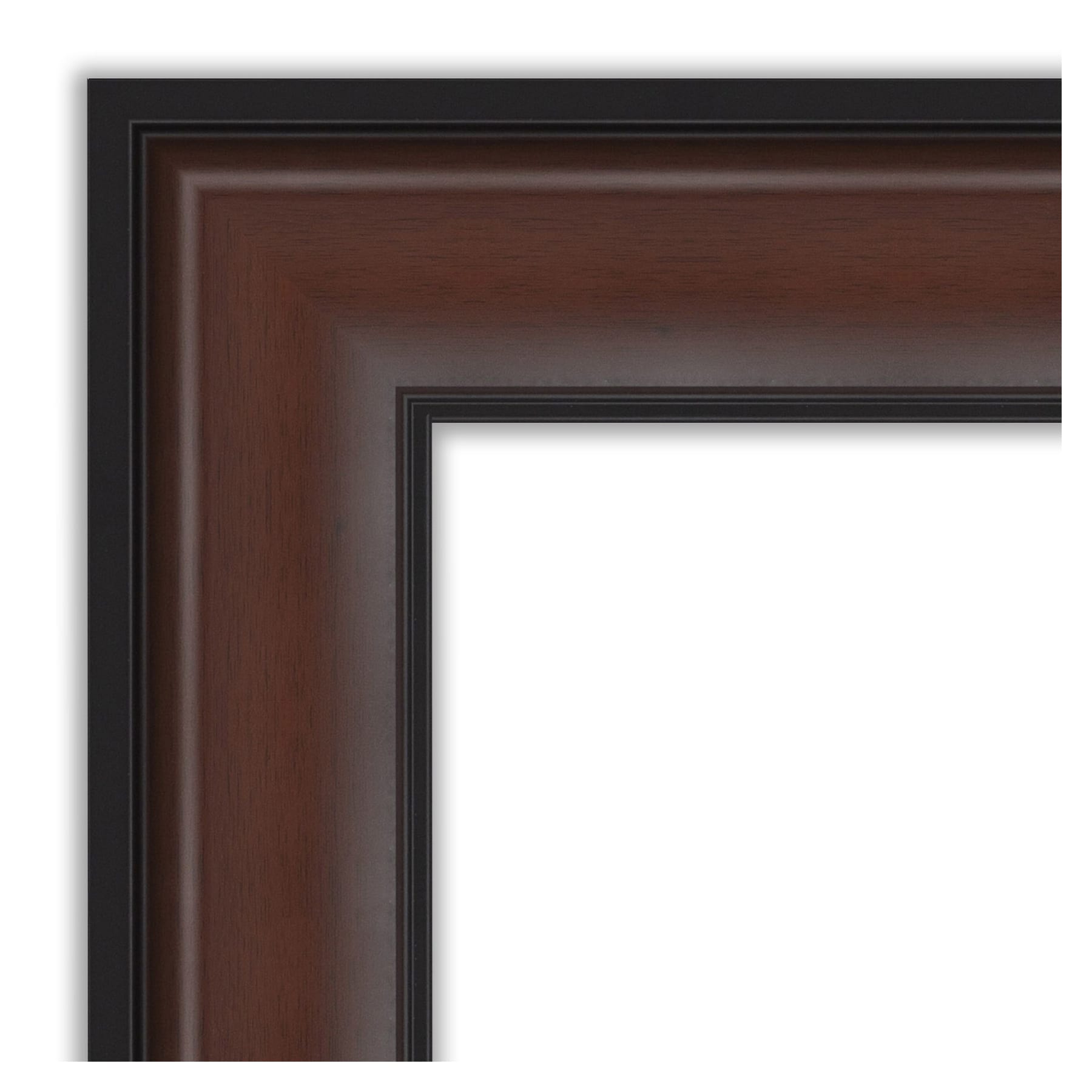 Harvard Walnut Beveled Framed Rectangular Wall Mirror