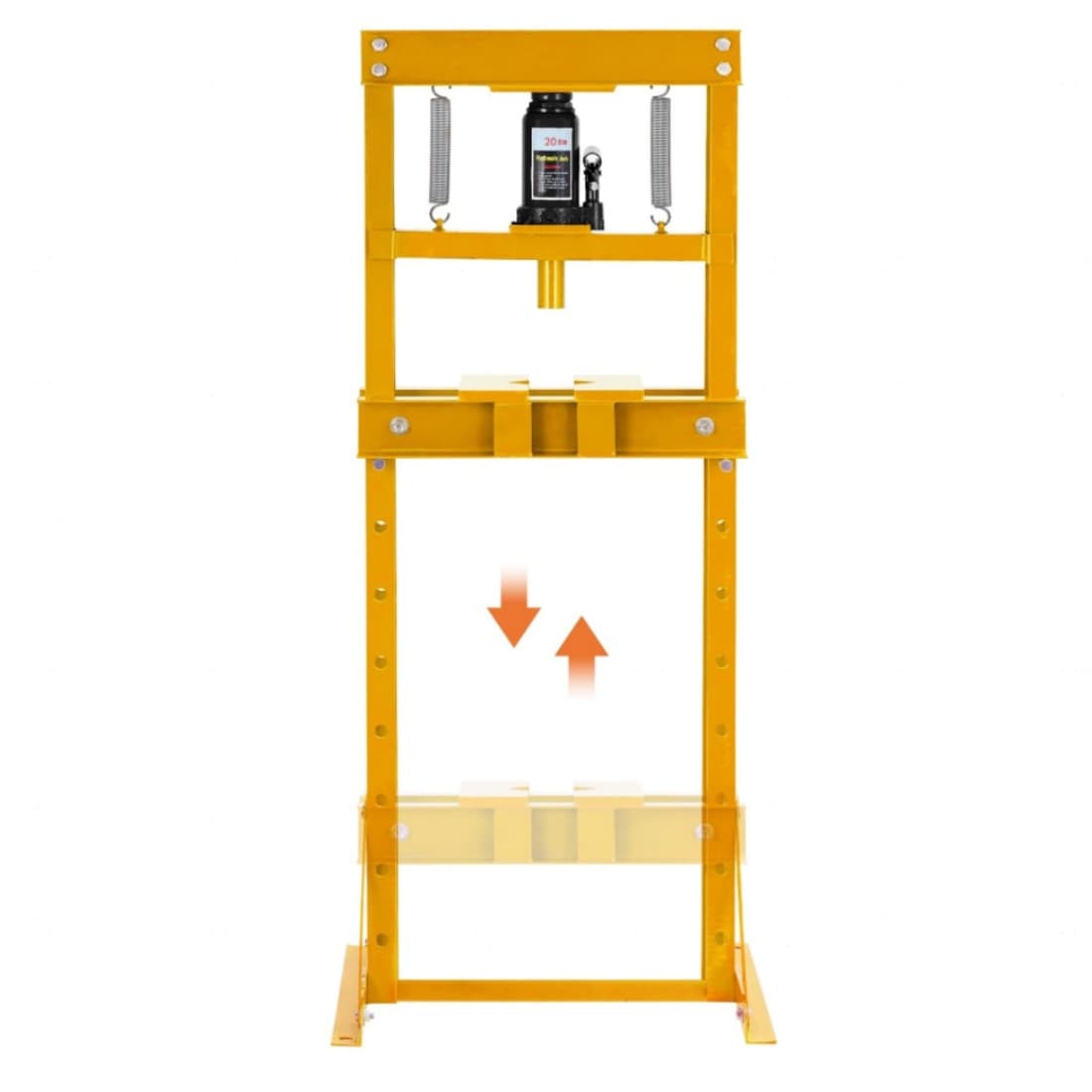 Aoile 10 Ton Hydraulic Shop Press with Pressure Gauge Heavy Duty Carbon Steel Frame Adjustable Workbench