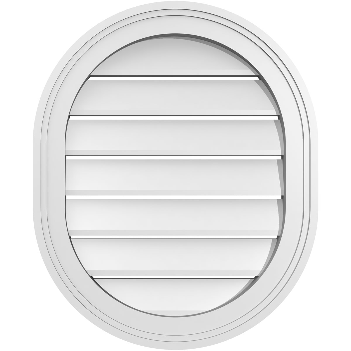 Ekena Millwork GVPVR18X2202SF 18-Inches x 22-Inches Off-white Oval PVC Gable Louver Vent