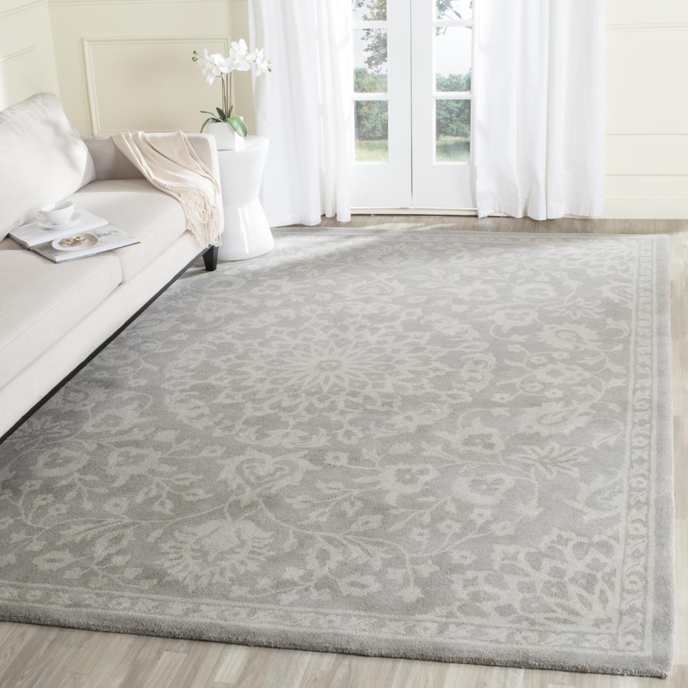 Bella 6' x 6' Gray Hand-Tufted Wool Area Rug