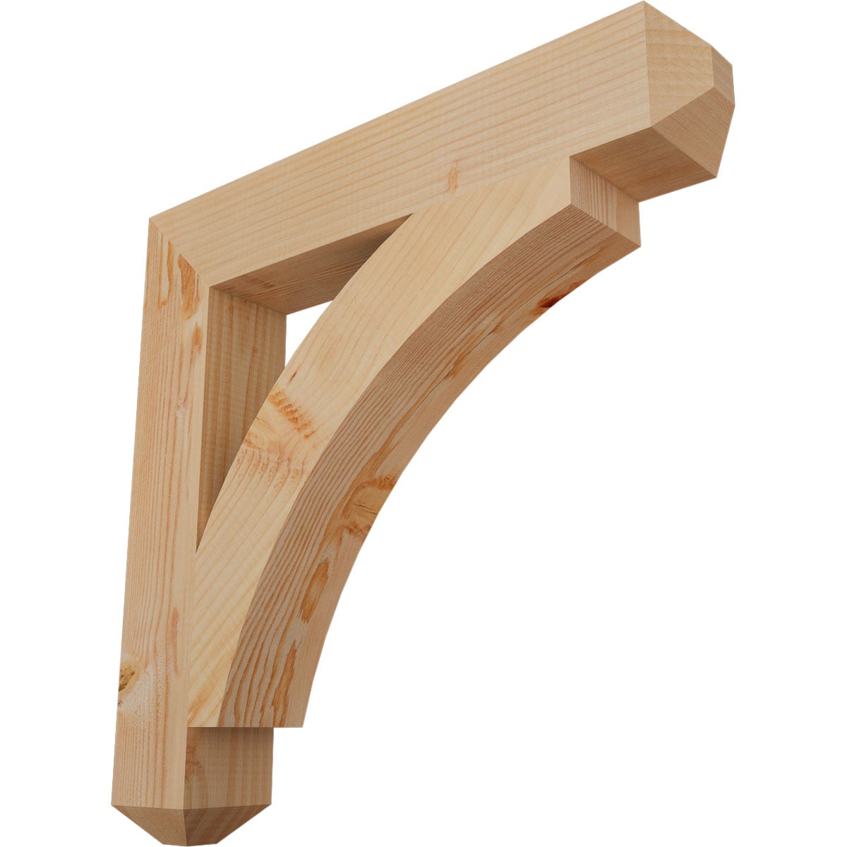 Ekena Millwork BKT04X24X24THR04SDF Thorton craftsman smooth 3-1/2-in x 24-in x 24-in Douglas fir Brown Wood Standard bracket