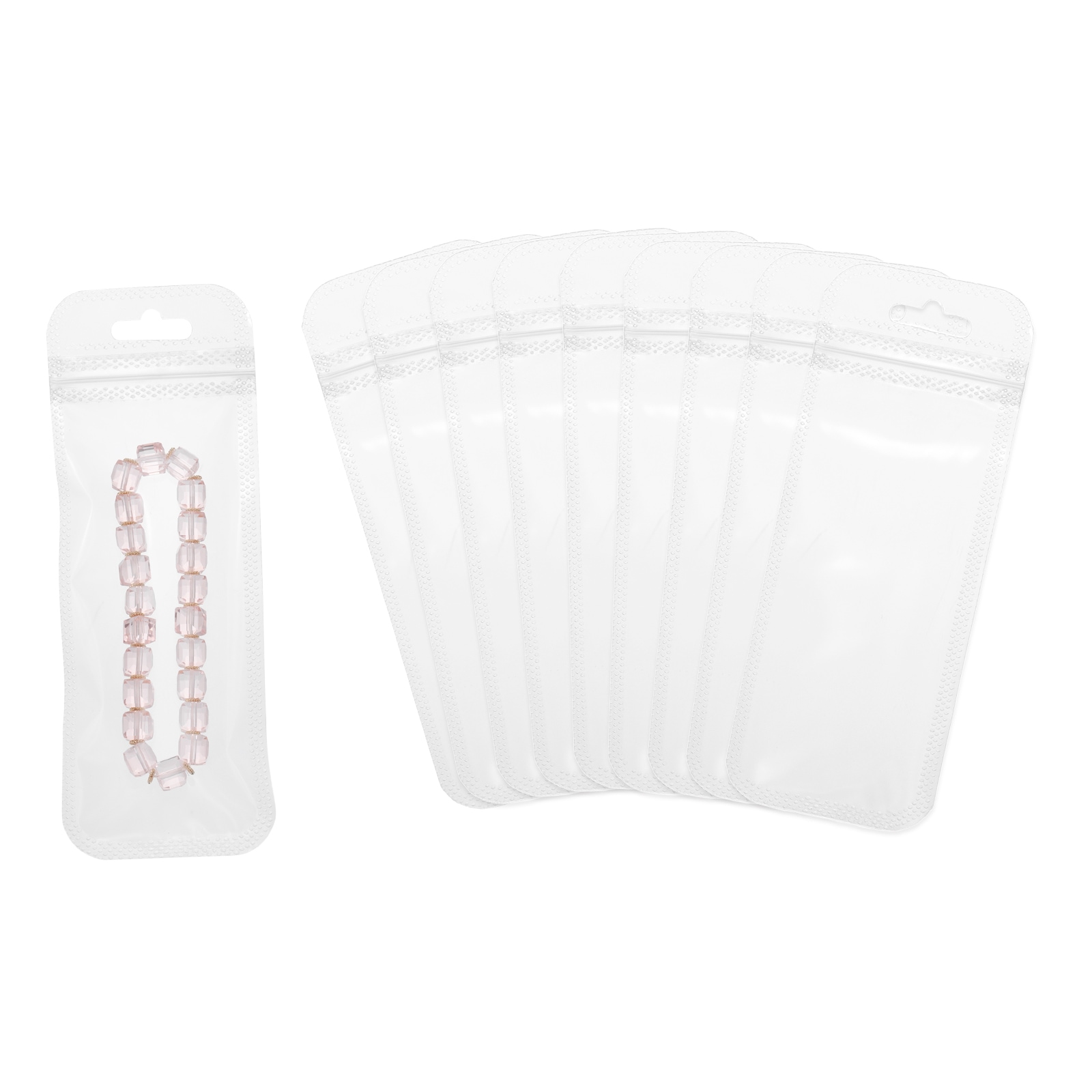 PATIKIL Long Jewelry Plastic Bags 2.2x6inch 100pcs Clear Reclosable Self Sealing Zip Bag with Hanging Hole for Necklaces Pen Packaging Shipping Clear #S26051300UX2104