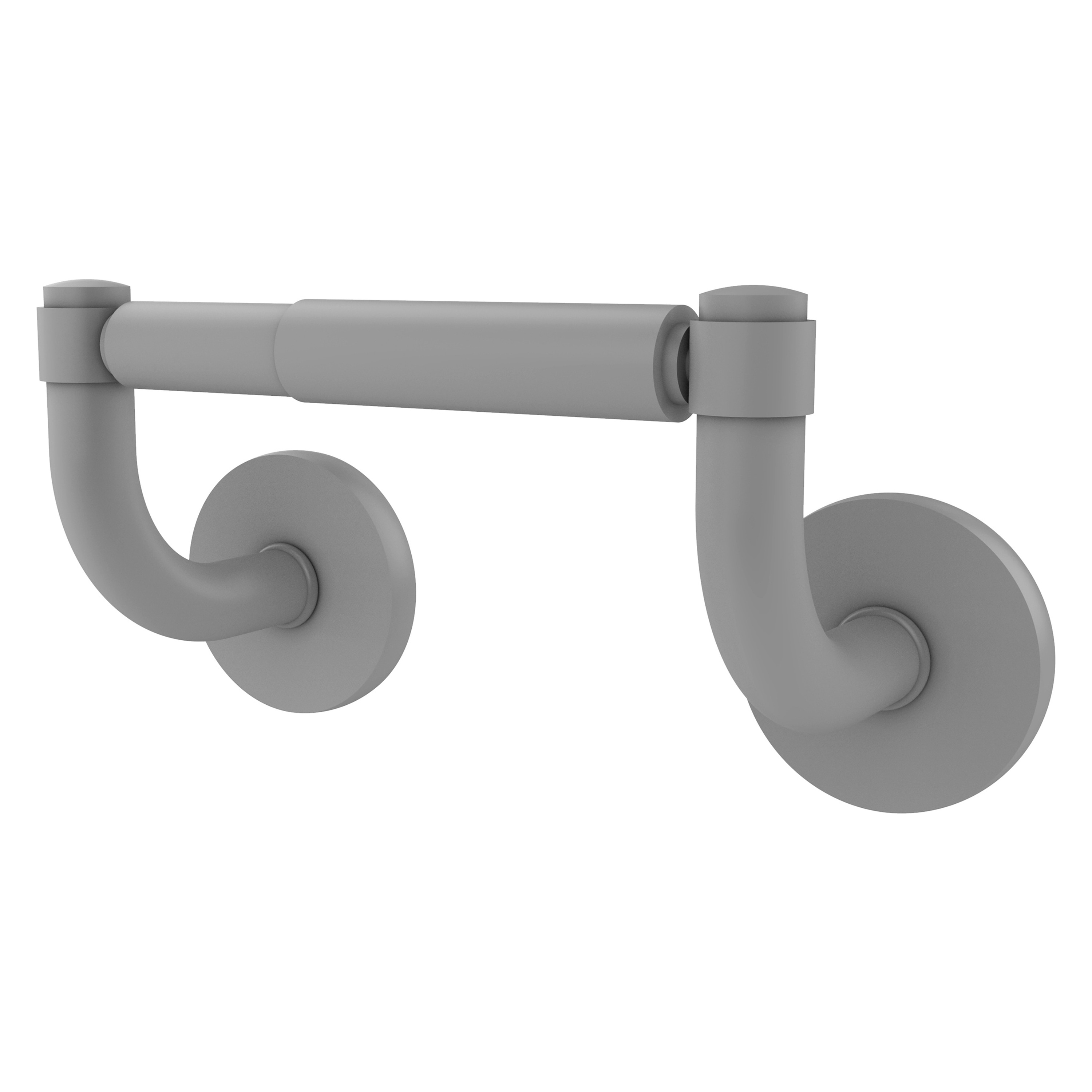 Allied Brass RM-24-GYM Remi Matte Gray Wall mount Double post Toilet Paper Holder 1 -Rolls with Storage