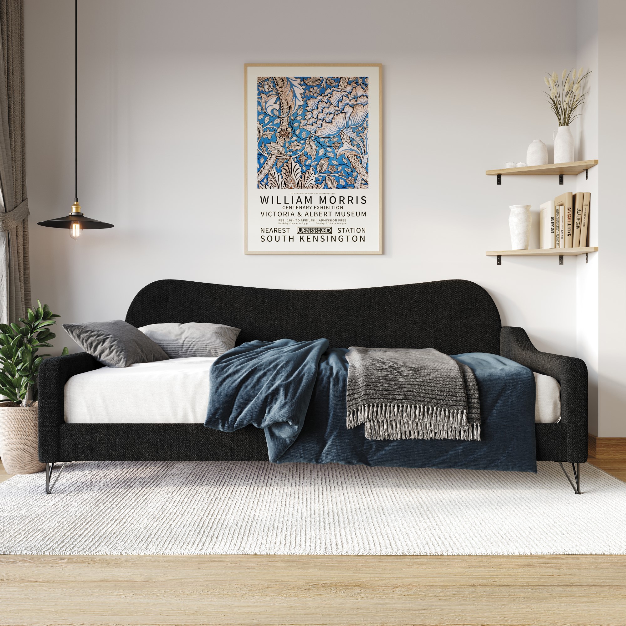 Home Design 50032-041 Natty Black Twin Wood Daybed Bed