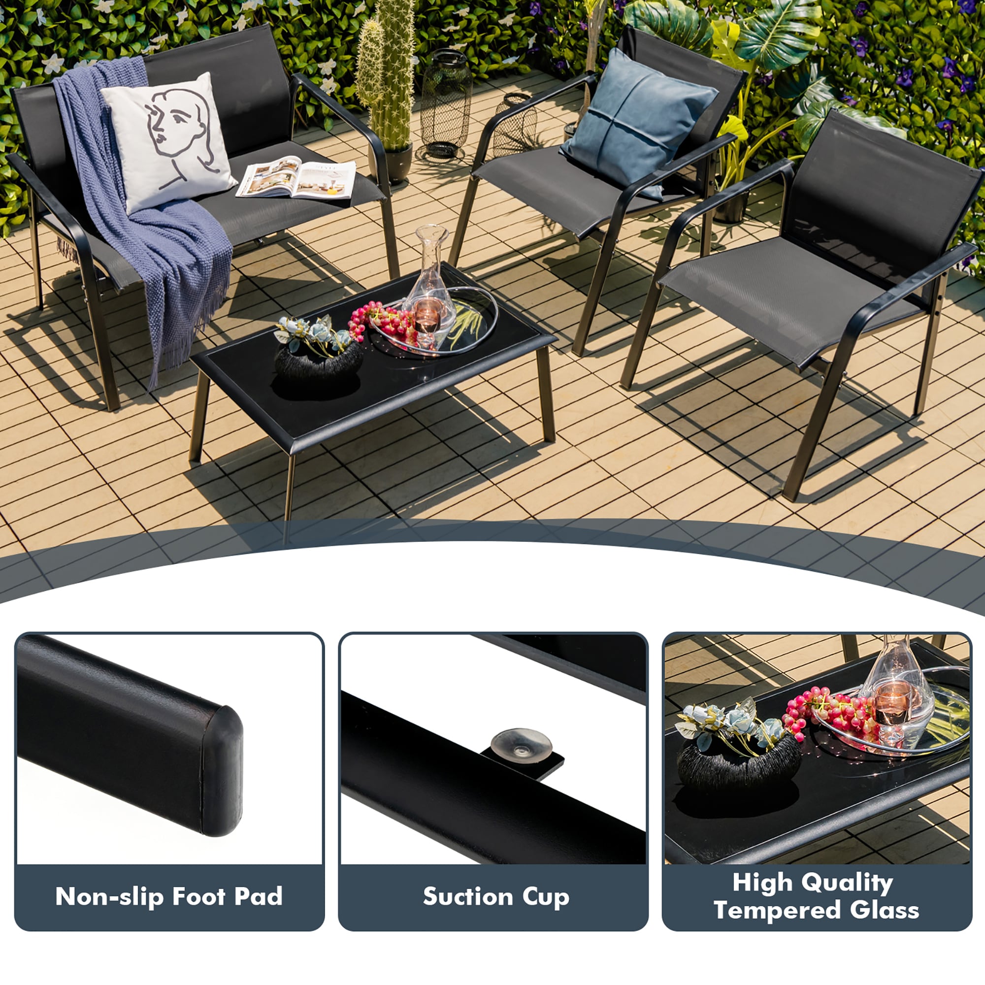 Costway NP10474DK Patio-Conversation-Sets - View #4