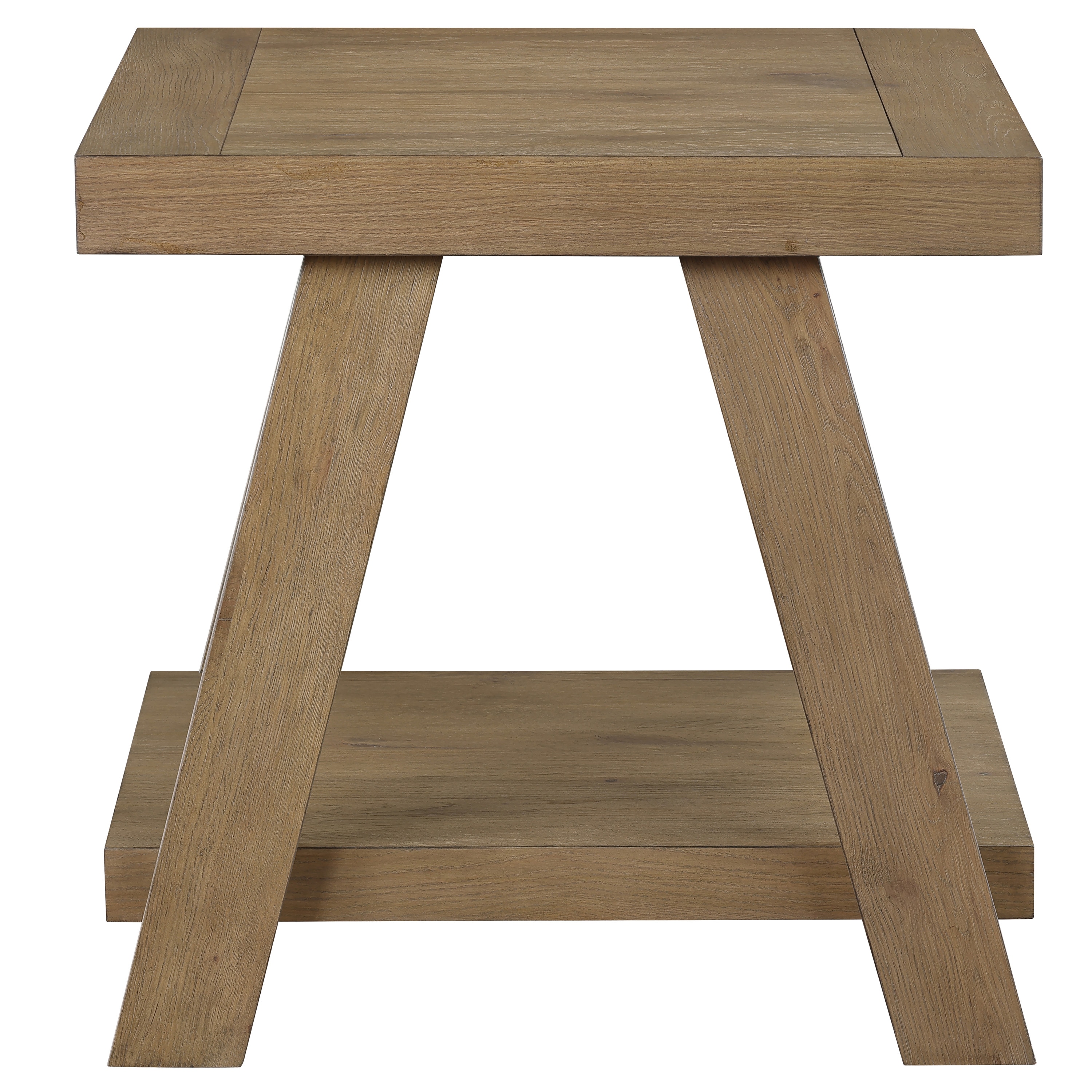 Steve Silver ORD100E Orinda 24-in W x 24-in H Warm Caramel Wood veneer Square Modern End Table with Storage Assembly Required