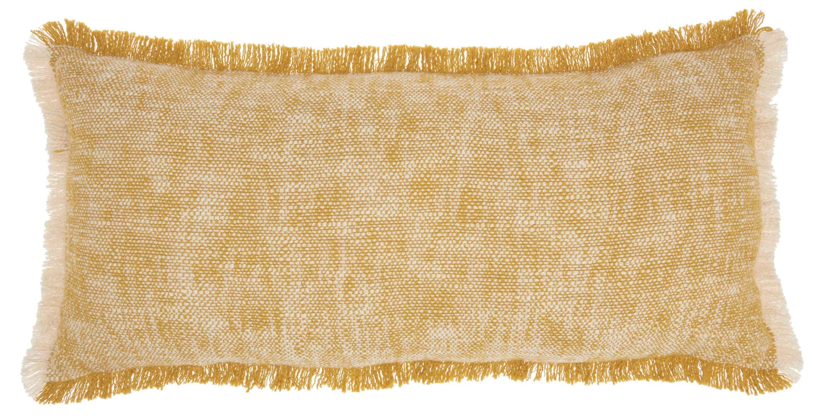 Mina Victory 798019074920 Lifestyles 14-in x 30-in Yellow Rectangular Indoor Decorative Pillow