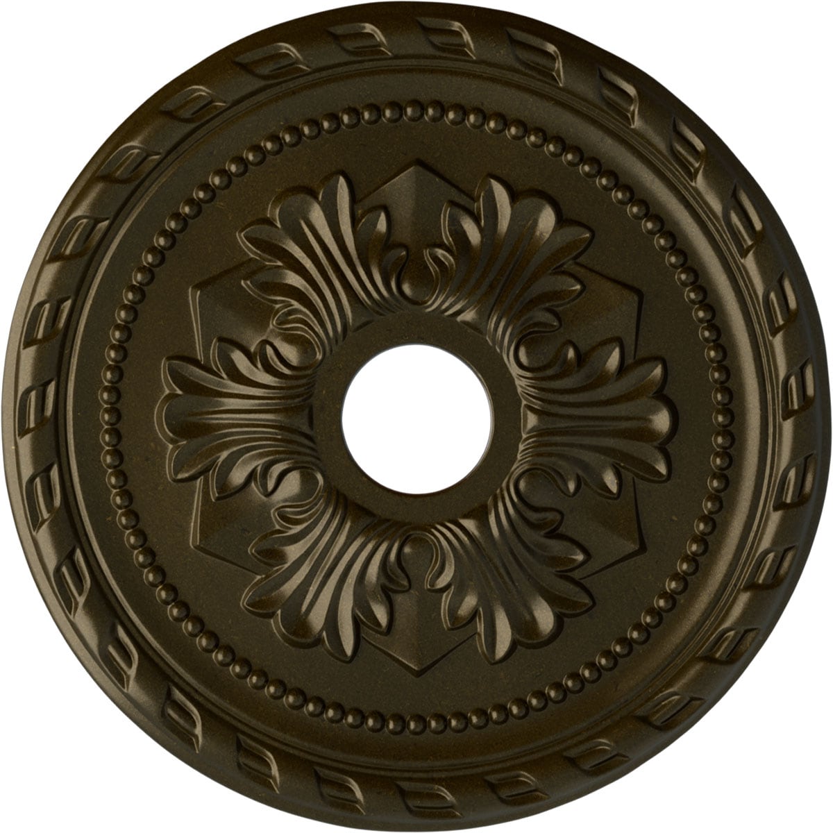 Ekena Millwork CM20PMGGS Palmetto 20.875-in W x 20.875-in L Painted Green Gold Polyurethane Whole Ceiling Medallion