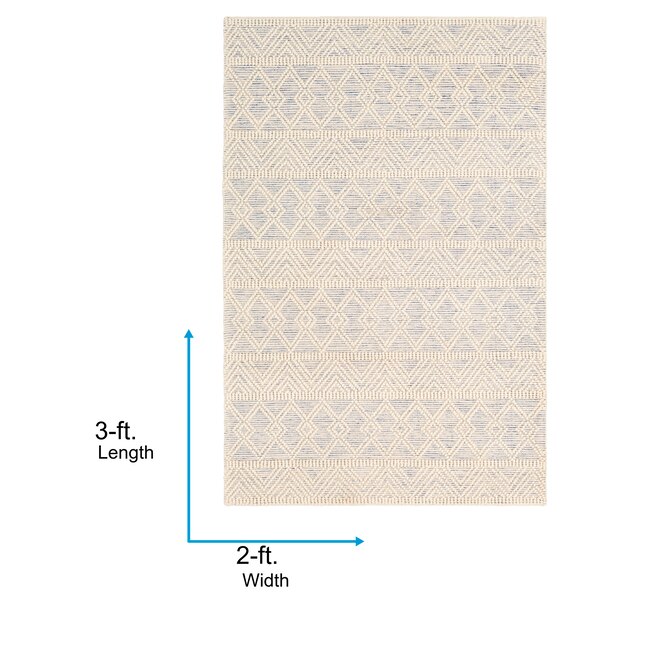 Surya Hygge 2 x 3 Wool White Indoor Ikat Bohemian/Eclectic Area Rug in ...