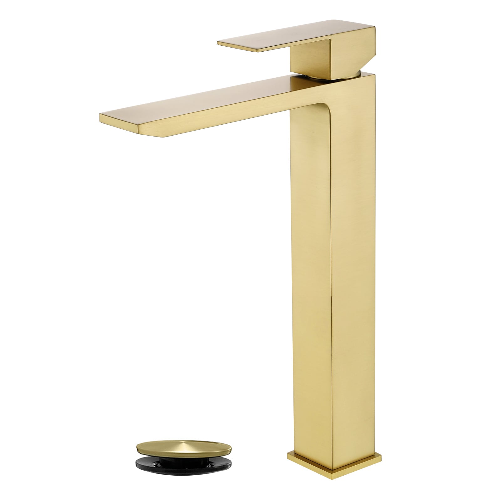 WELLFOR FH76137-ORB-2 Brushed Gold Single hole 1-handle Waterfall Residential Handle Bathroom Sink Faucet with Drain