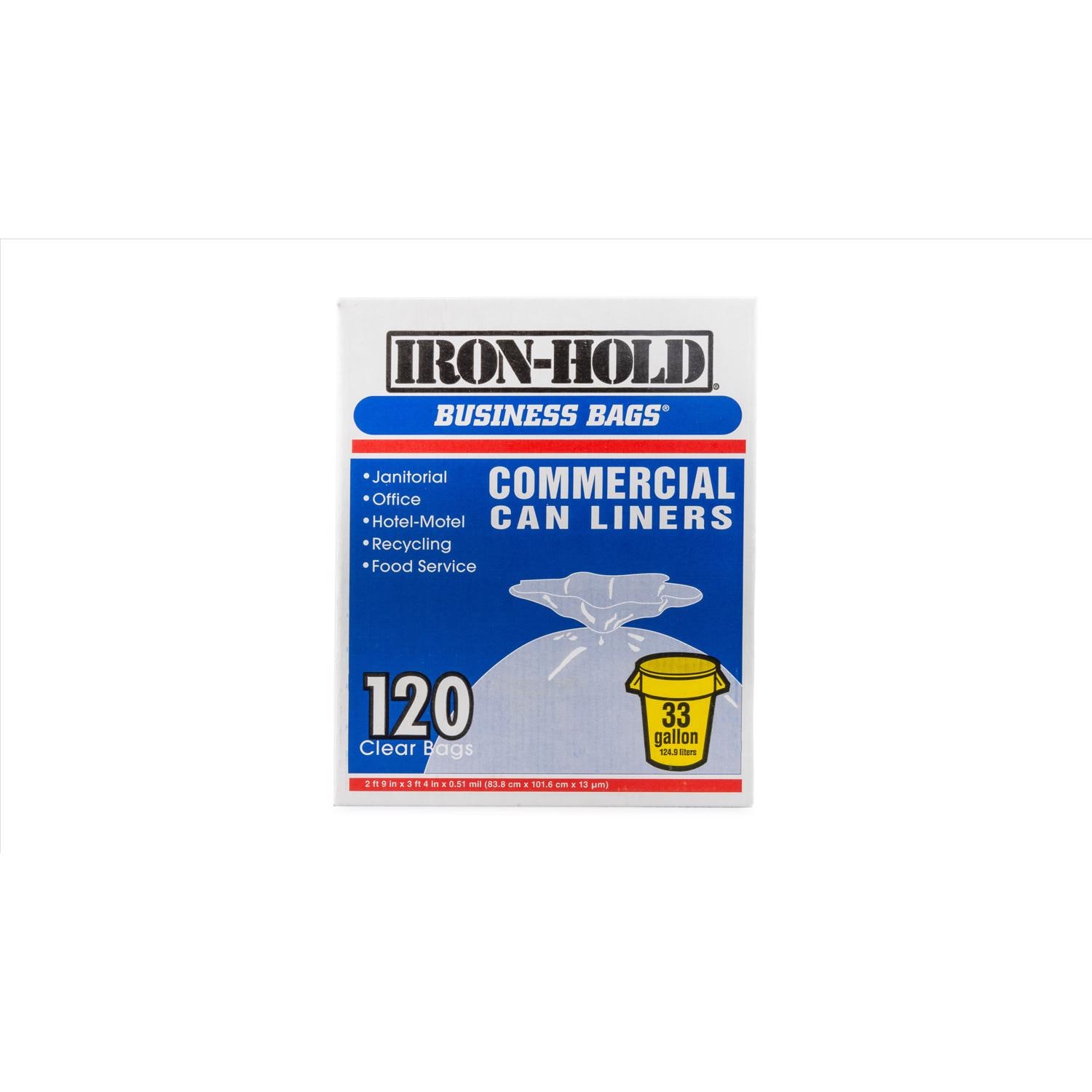 Iron-Hold  33 gal No Scent Drum Liners Twist Tie 120 pk