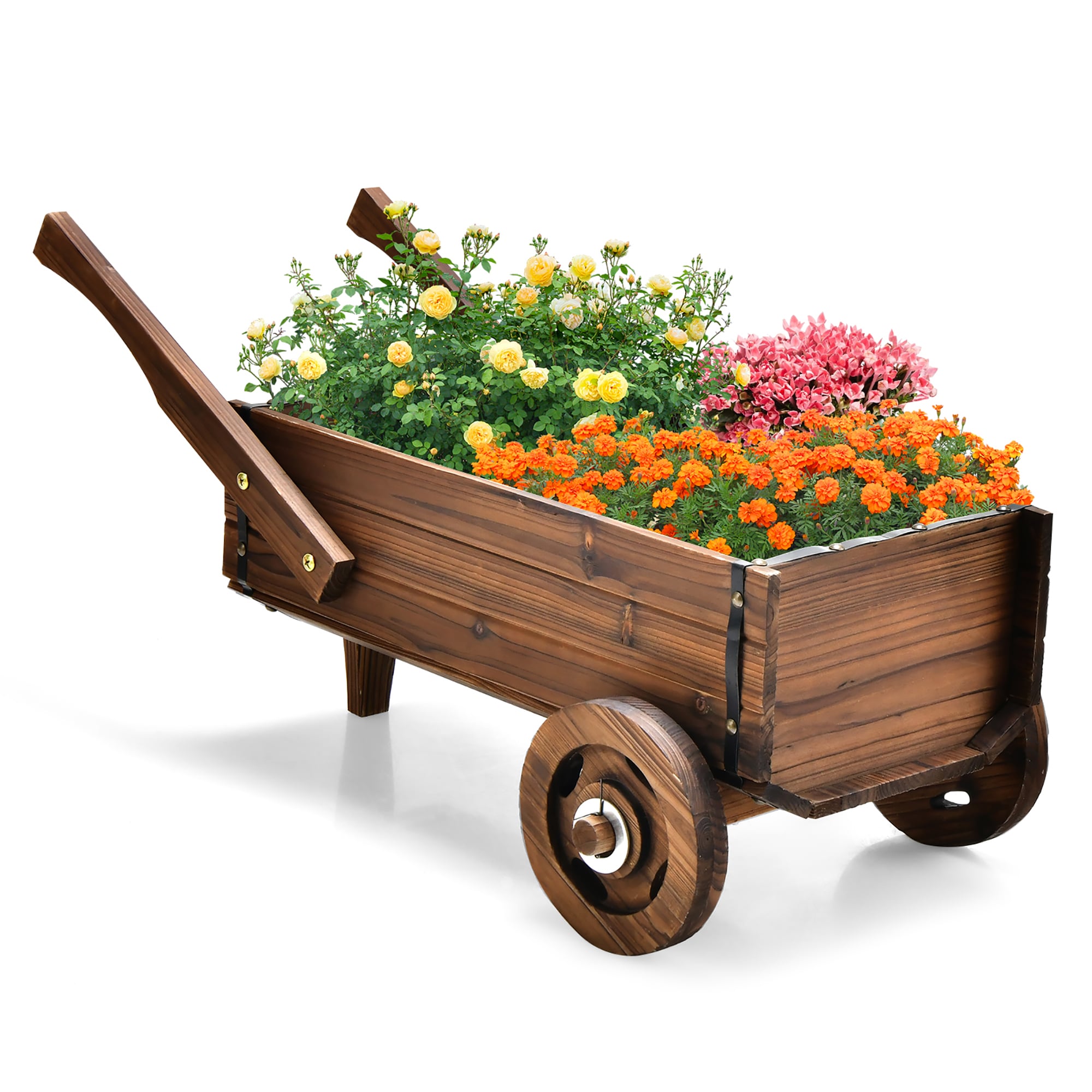 Costway LWS00549 15.5-in W x 32-in L x 15-in H Brown Wood Raised Garden Bed