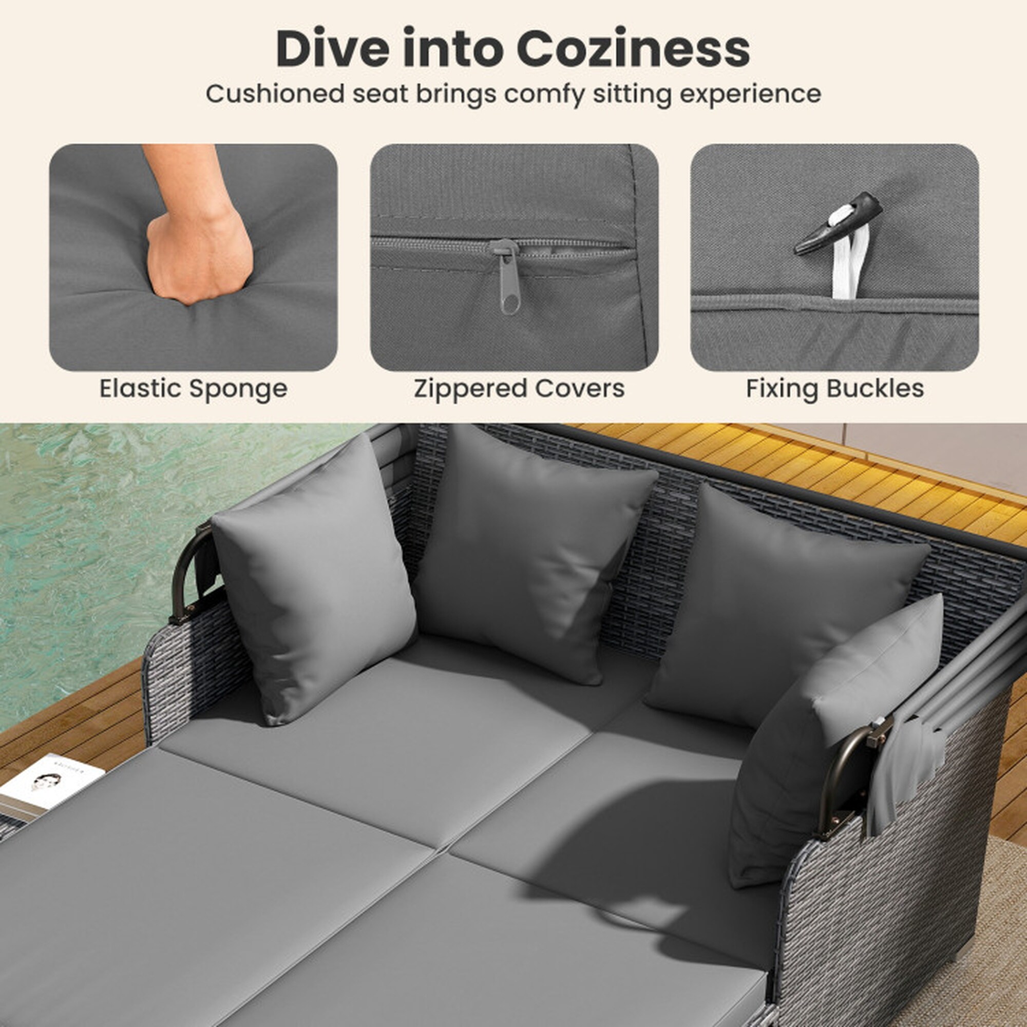 Boyel Living BL-HYA5144GR Patio-Sofas-Daybeds - View #5