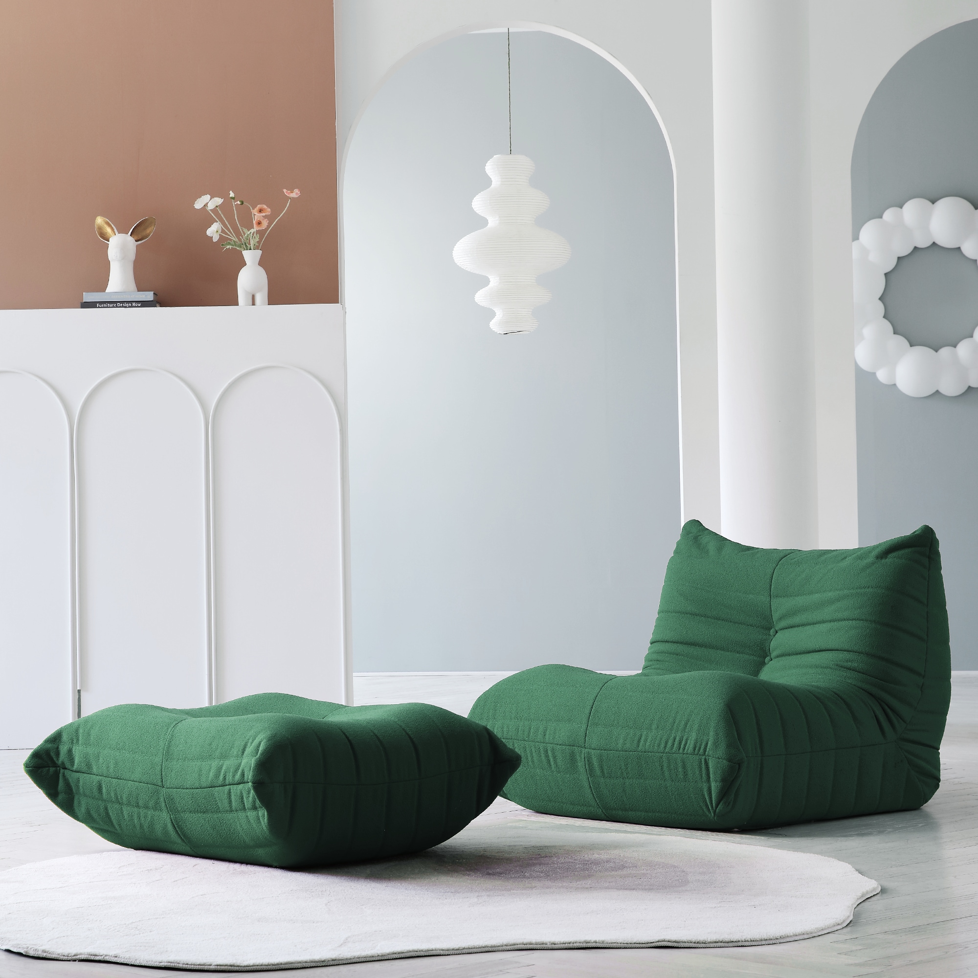 BuotiqHom DH-S1-117GN 45-in Casual Green Velvet 1 -seater Sofa