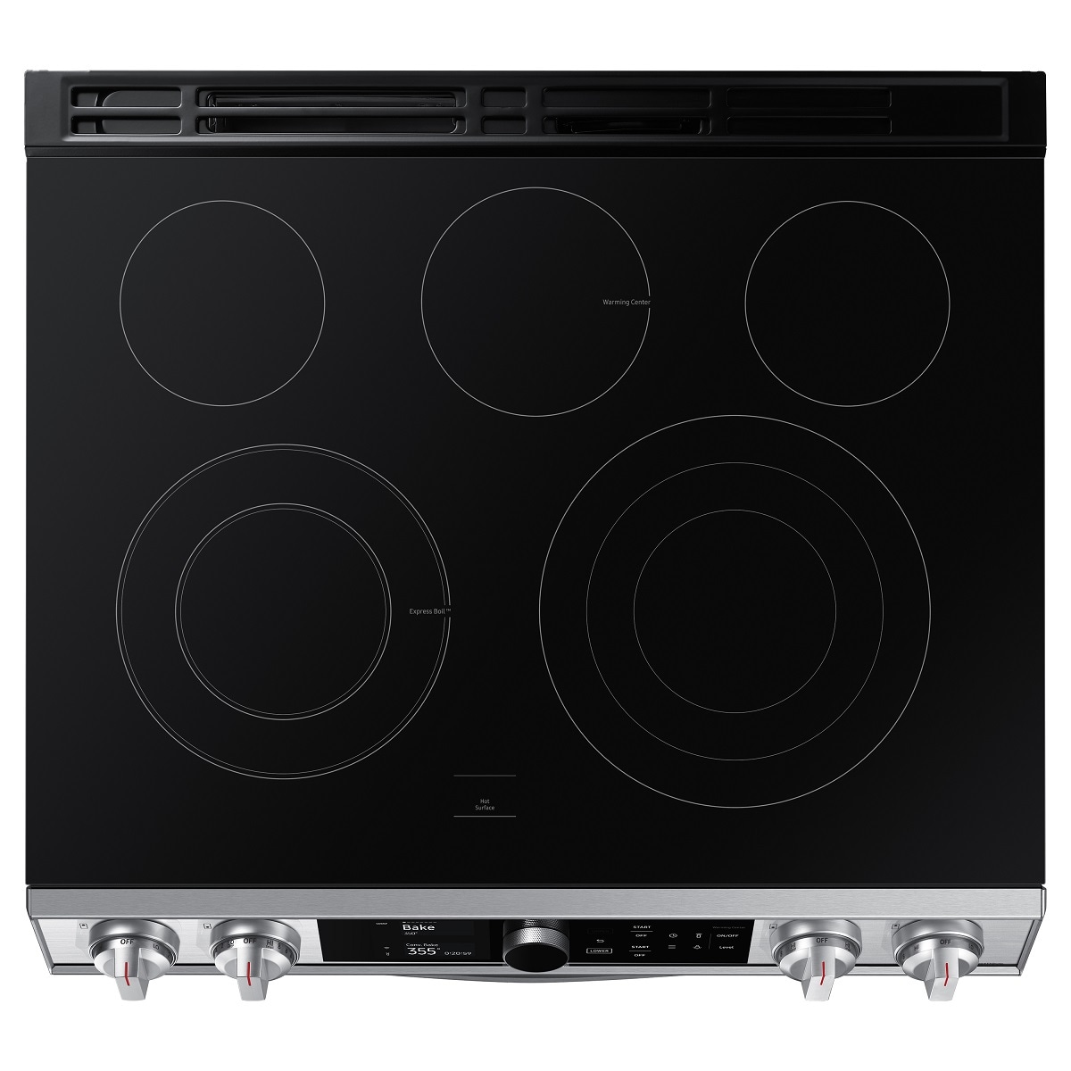 Samsung 30-in Glass Top 5 Elements 3.4-cu ft / 2.7-cu ft Self-cleaning Air  Fry Convection Oven Slide-in Smart Double Oven Electric Range (Fingerprint  Resistant Stainless Steel) in the Double Oven Electric Ranges