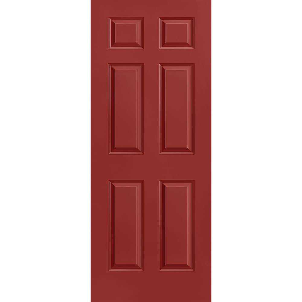 Masonite 1317304 Traditional 32-in x 80-in Barn Red 6-panel Smooth Solid core Prefinished Molded composite Slab Door