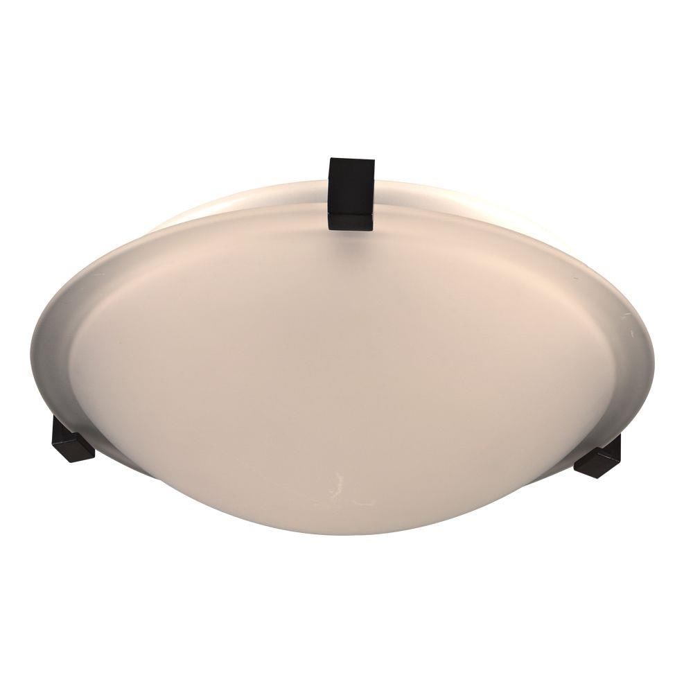 PLC Lighting 3453BKLED 1-Light 12-in Black LED Flush Mount Light