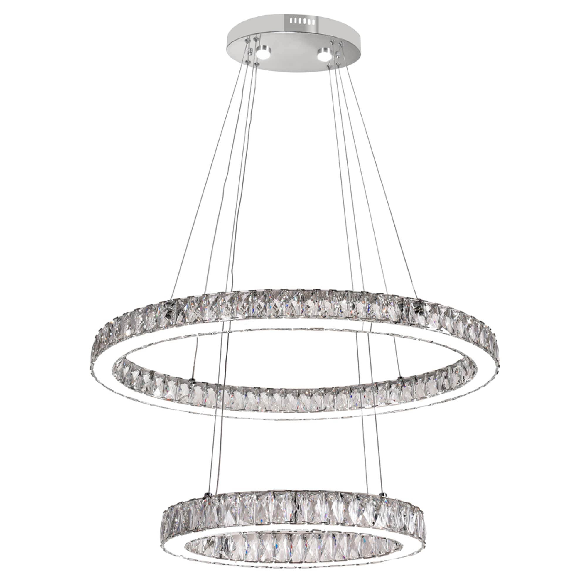 Florence Chrome and Crystal 27-Inch LED Chandelier