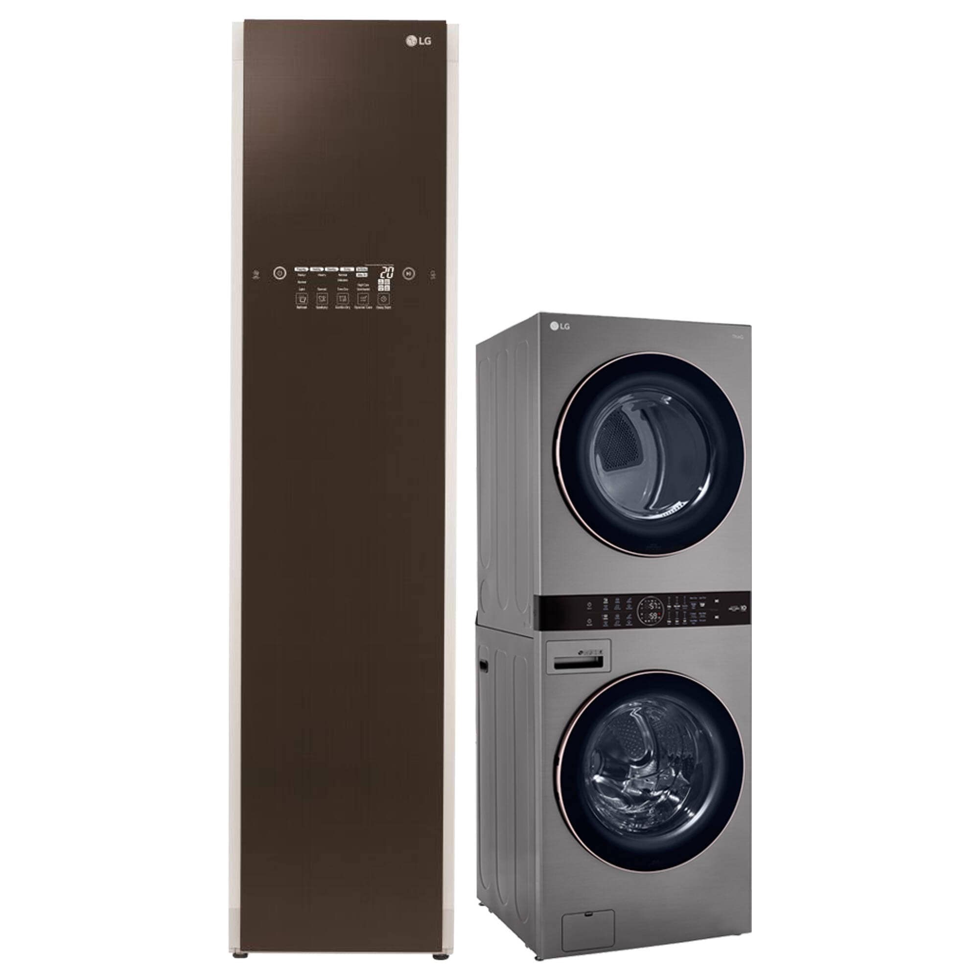 Shop LG WashTower Electric Stacked Center at Laundry Graphite Steel