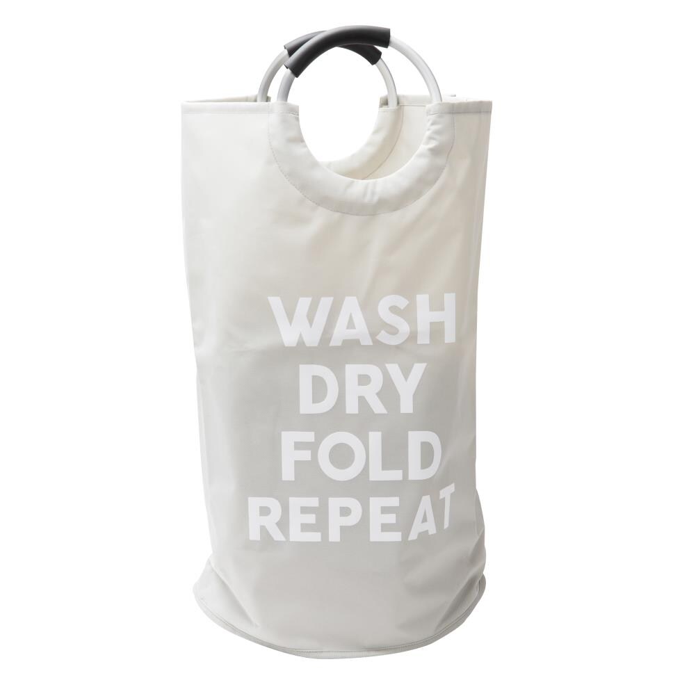 Mind Reader DORMSLANG-GRY 15-Liter Canvas Laundry Hamper