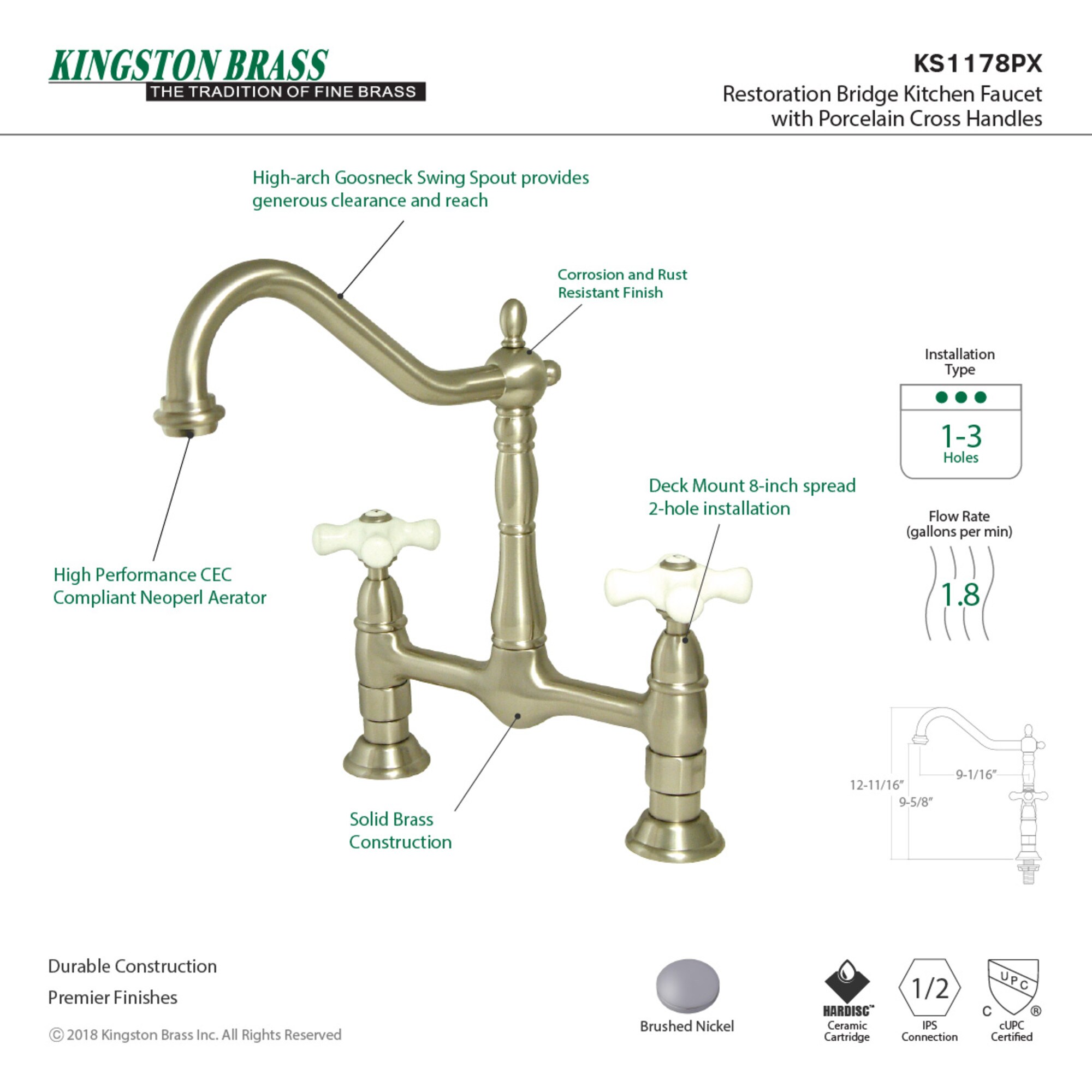 Elements of Design ES1178PX Kitchen-Faucets - View #3