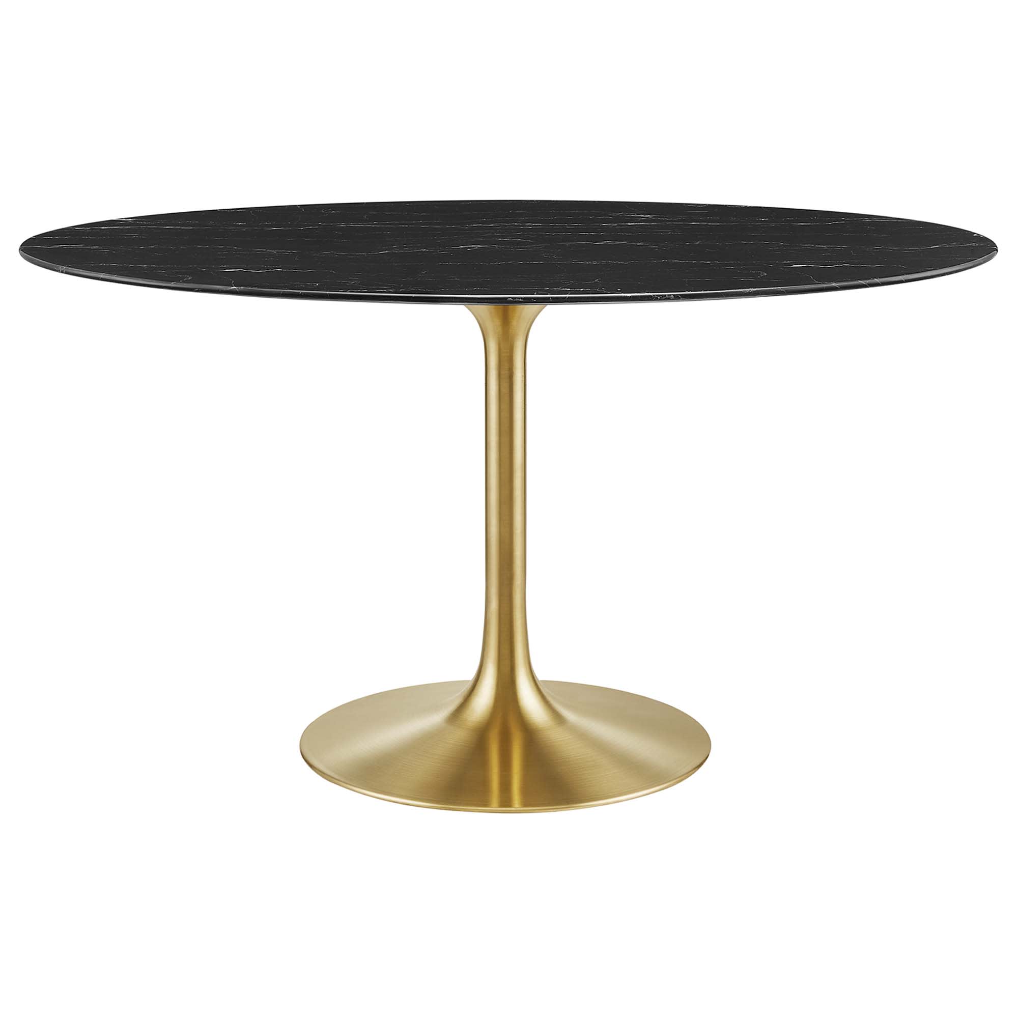 Modway EEI-5242-GLD-BLK Lippa 54 Inch  Oval Faux Marble Dining Table in Gold Black