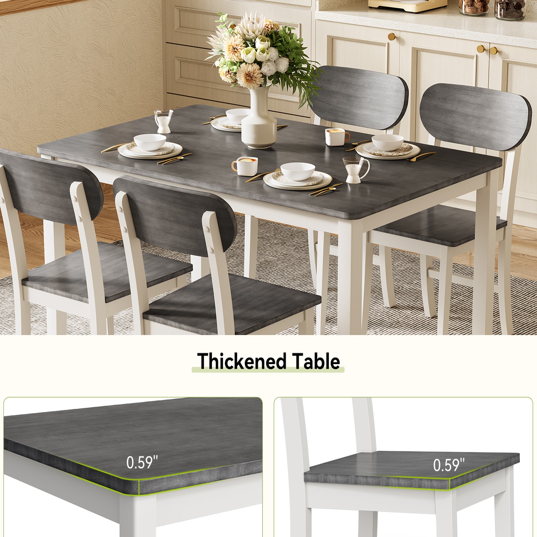 Tribesigns LWFD-ZF00018-YN Dining-Tables - View #5
