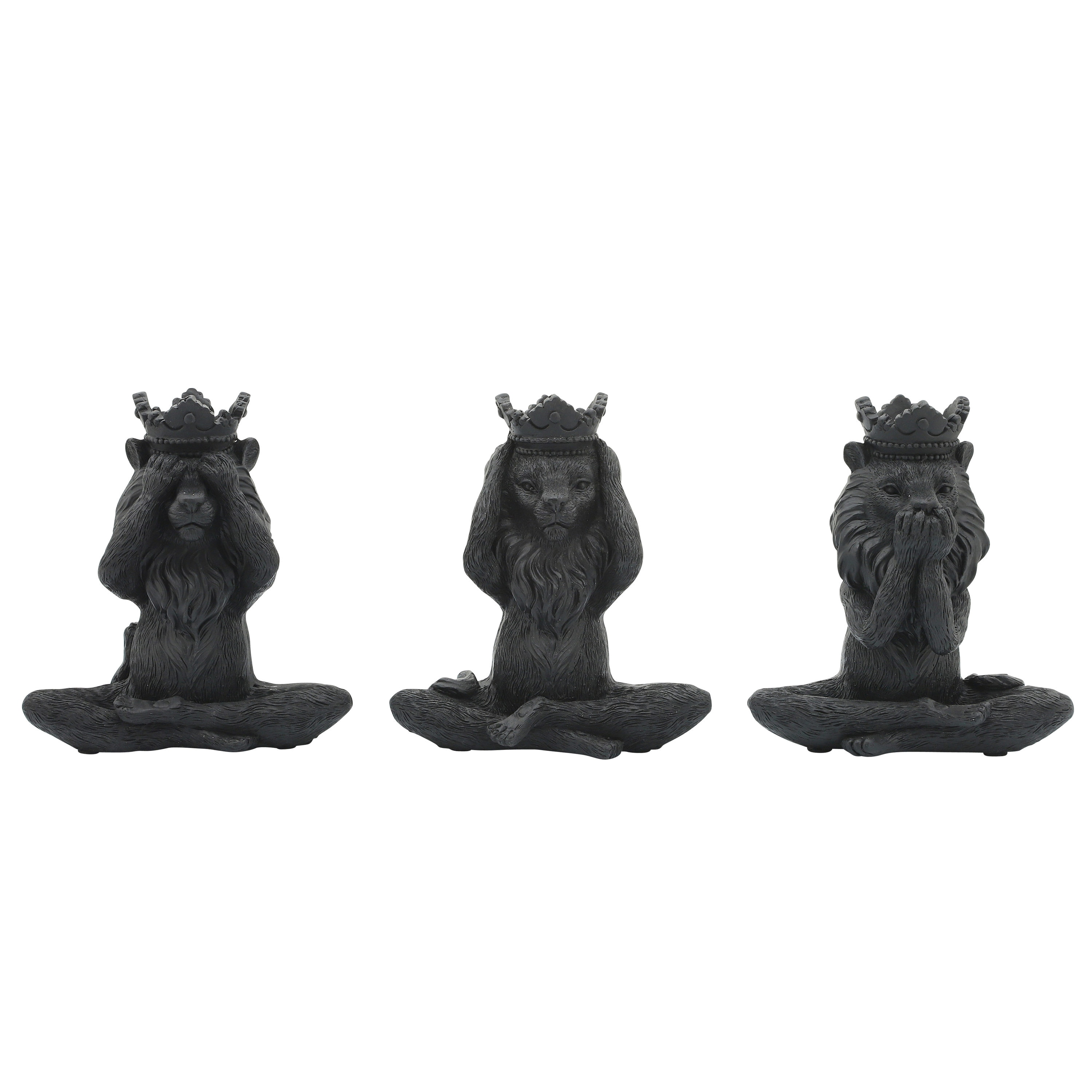 Sagebrook Home 16178-03 Black Polyresin Modern Figurine