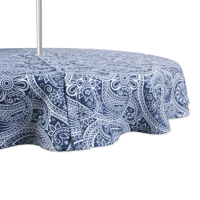 Dii Indoor Blue Paisley Table Cover For, What Size Umbrella For A 48 Inch Round Tablecloth