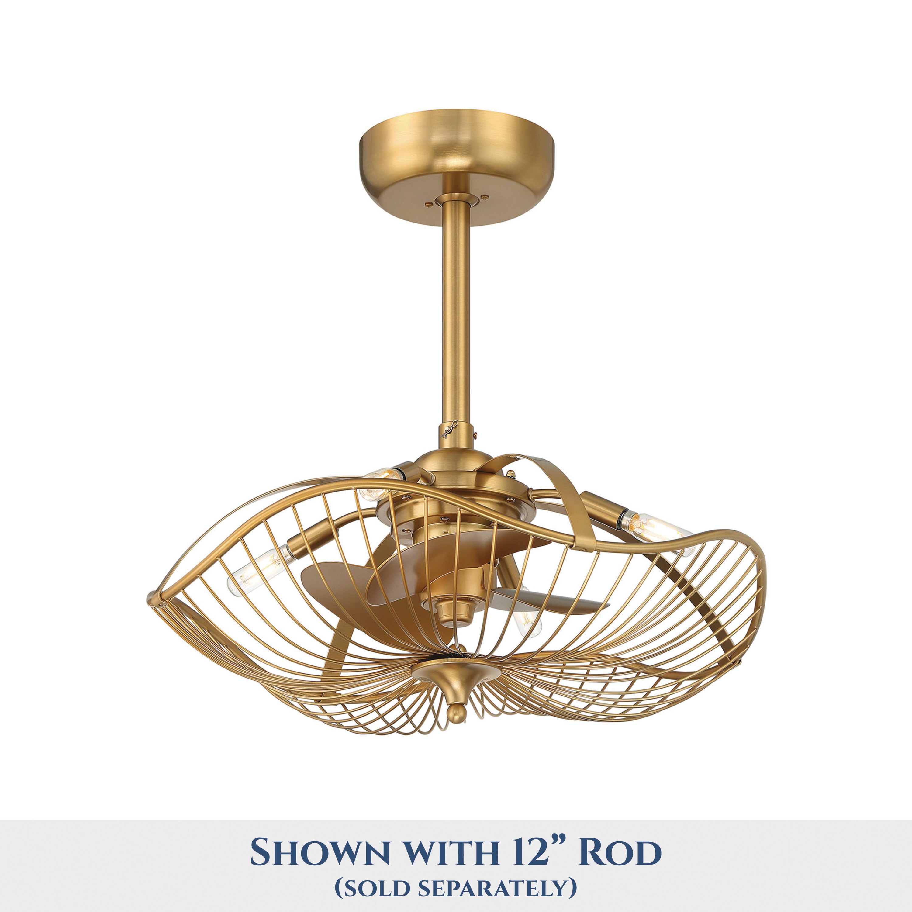 Auri 22'' Aged Brass 3-Blade Ceiling Fan with LED Light