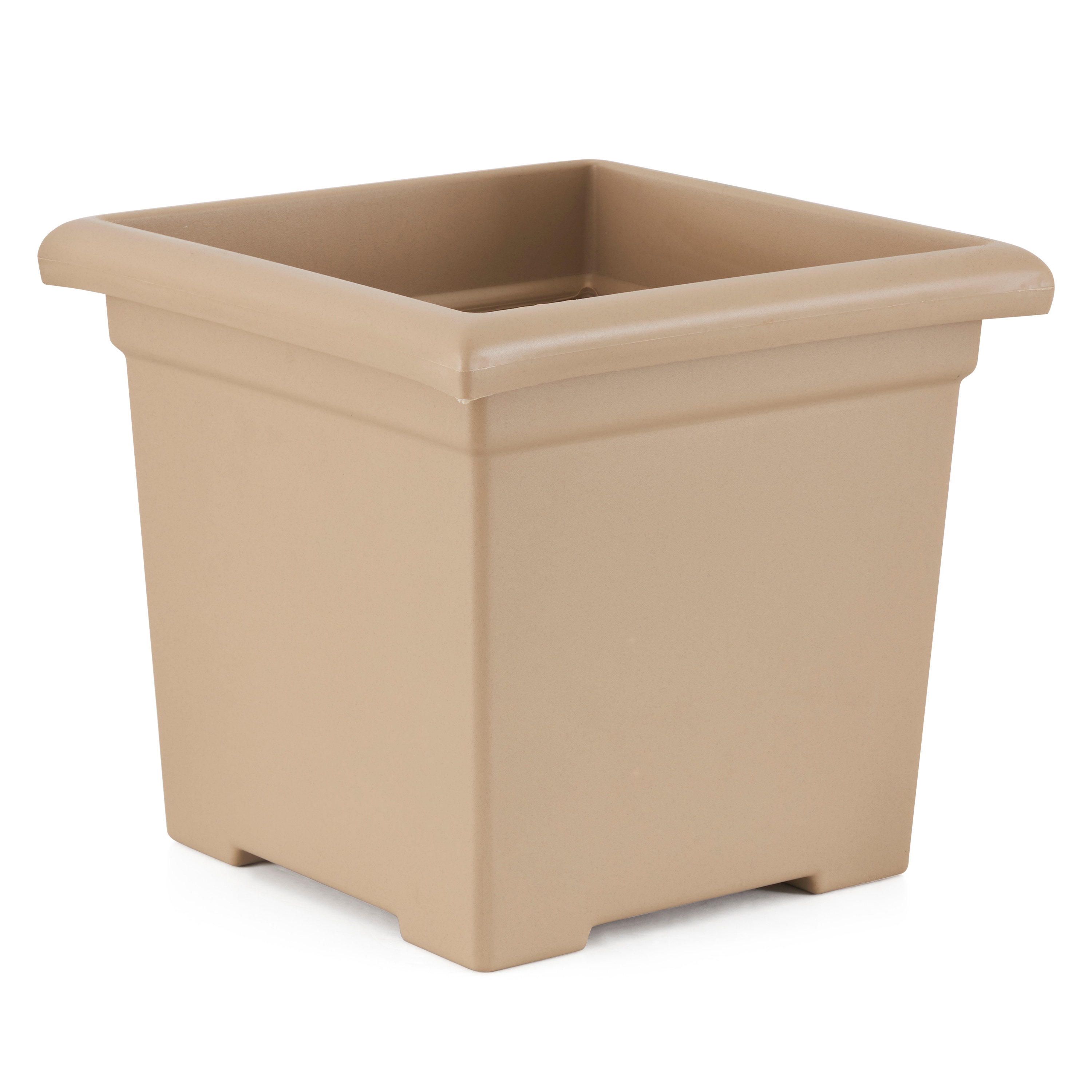 The HC Companies HC Companies 13.25 Inches D x 15.5 Inches W Outdoor Square Accent Planter Sandstone Tan