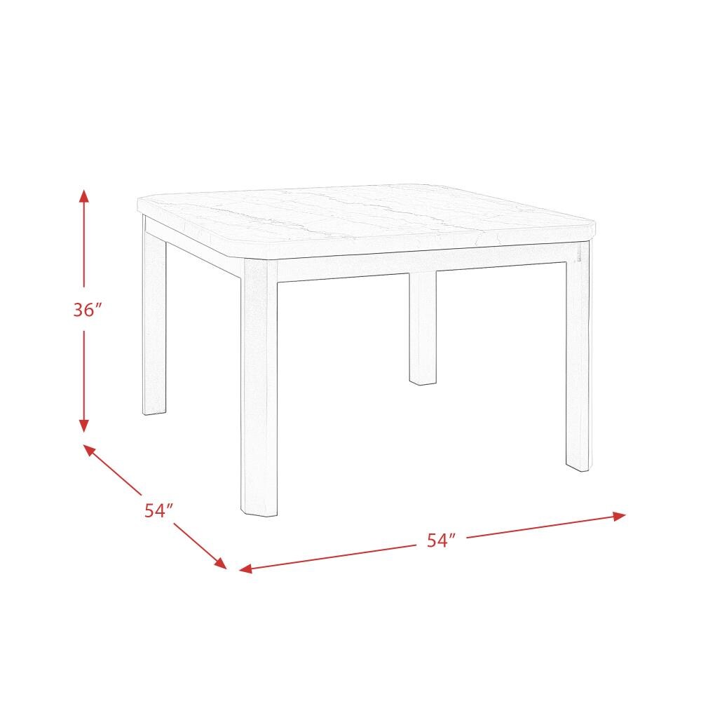 Transitional Black and White Marble Square Counter Height Dining Table