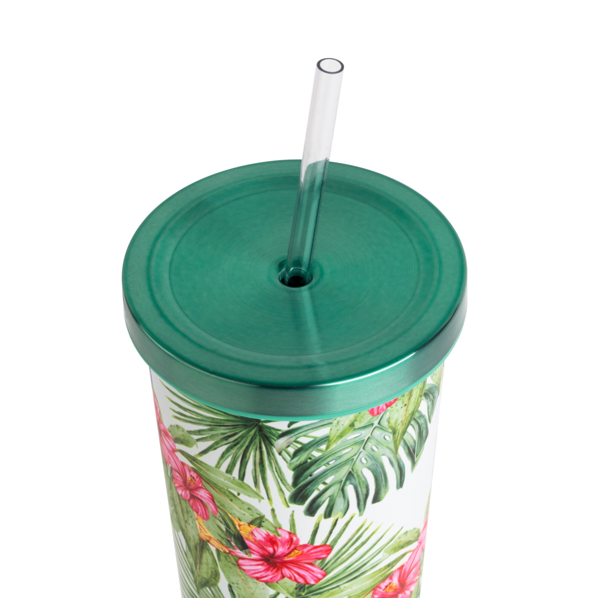 New Manna Chilly Tumbler 24oz Watercolor Flowers with Straw