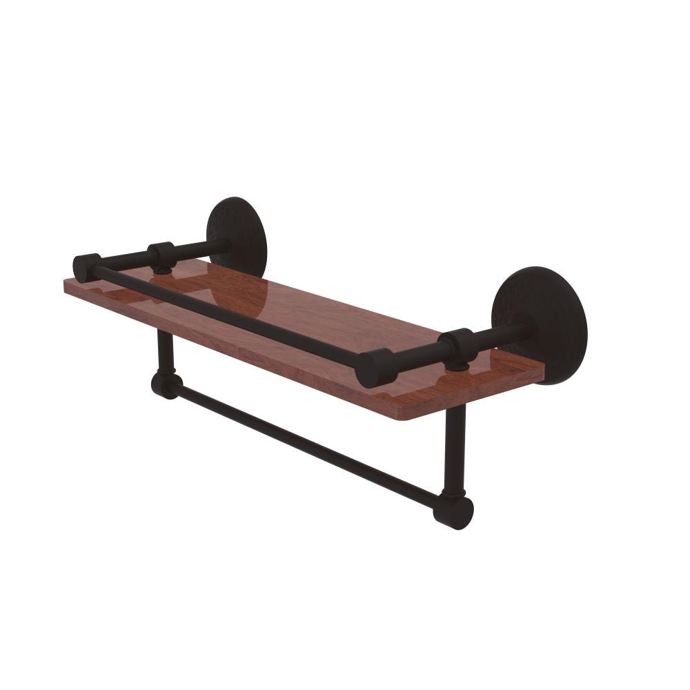 Allied Brass MC-1-16TB-GL-IW-ORB Monte Carlo Oil-rubbed Bronze Wall mount Bathroom Shelf ( 16-in x 5-in x 5-in )