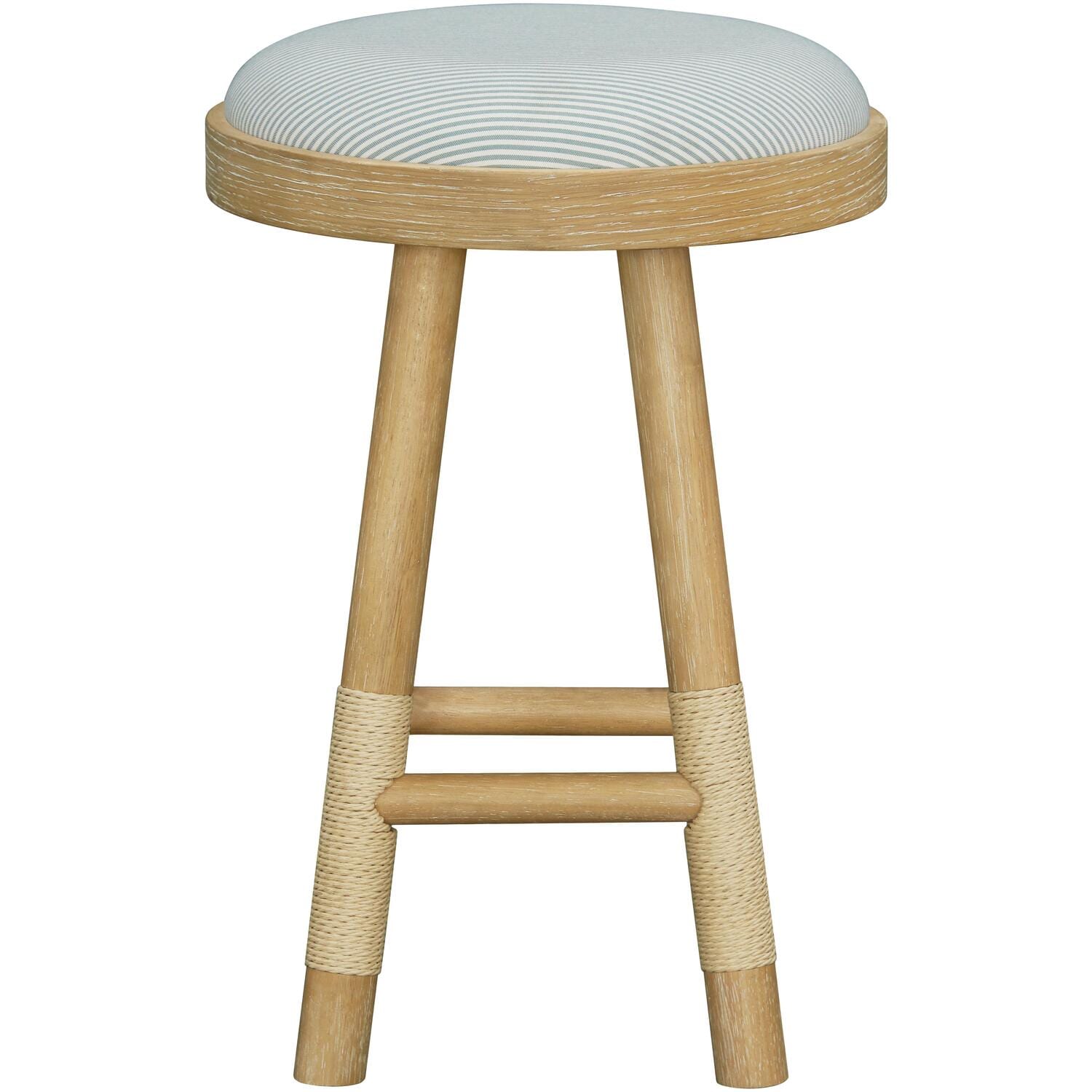 Livabliss BOES005-261717 Becki Owens Esmarca Blue/Tan 26-in H Counter height (24-in to 27-in) Round Seat Wood Bar Stool