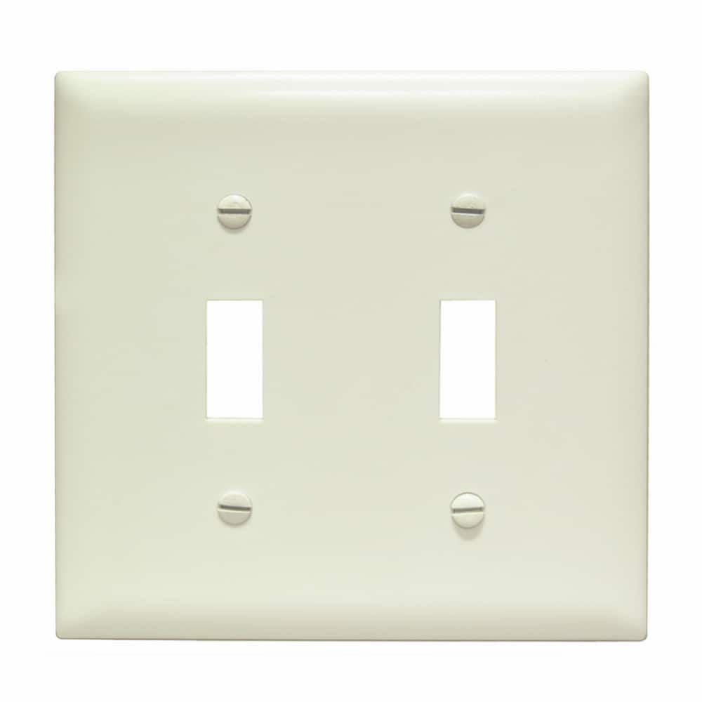 Pass & Seymour/Legrand TPJ2LACC10 Pass Seymour 2 -Gang Jumbo Size Light almond Nylon Indoor Toggle Wall Plate