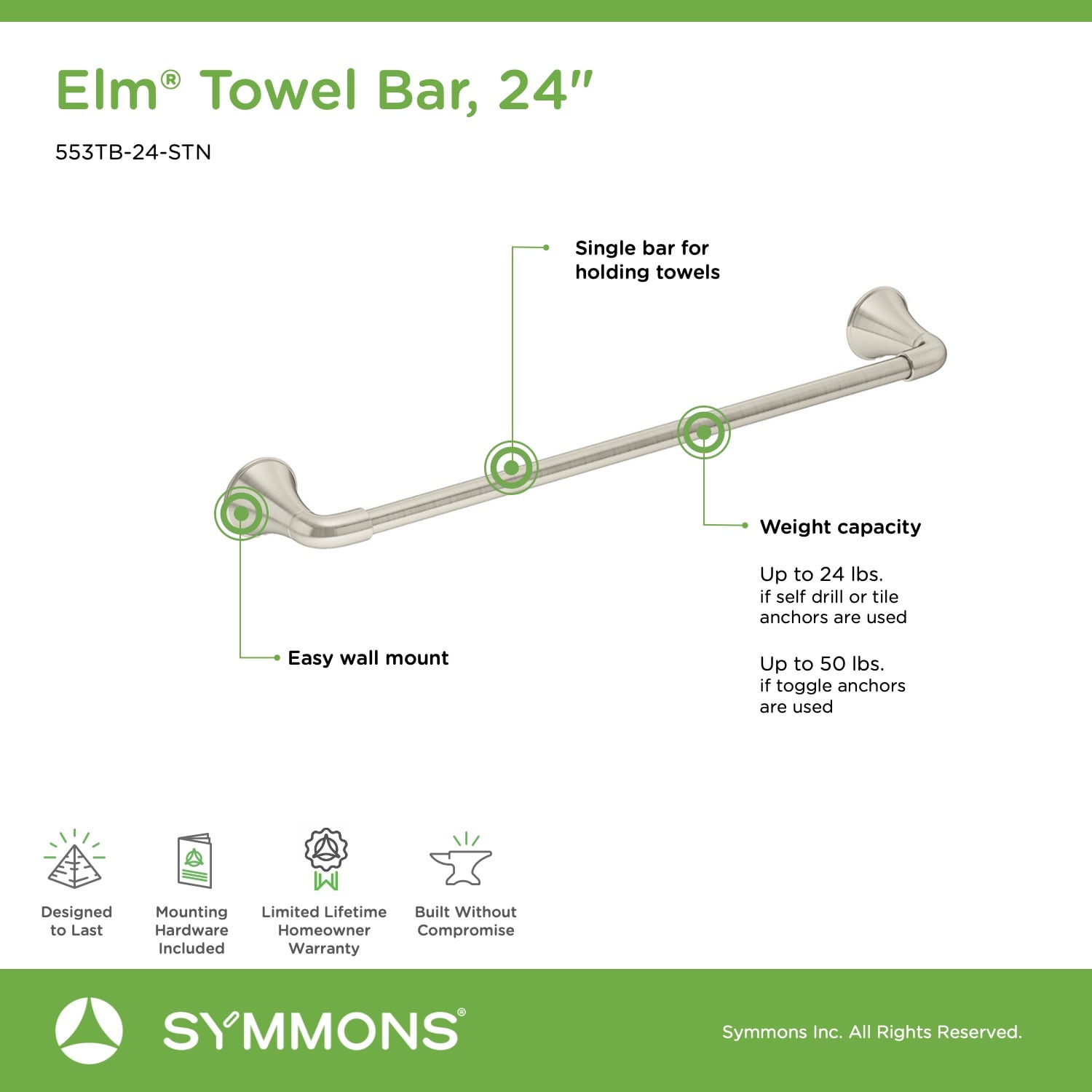 Symmons 553TB-24-STN d060350 - View #4